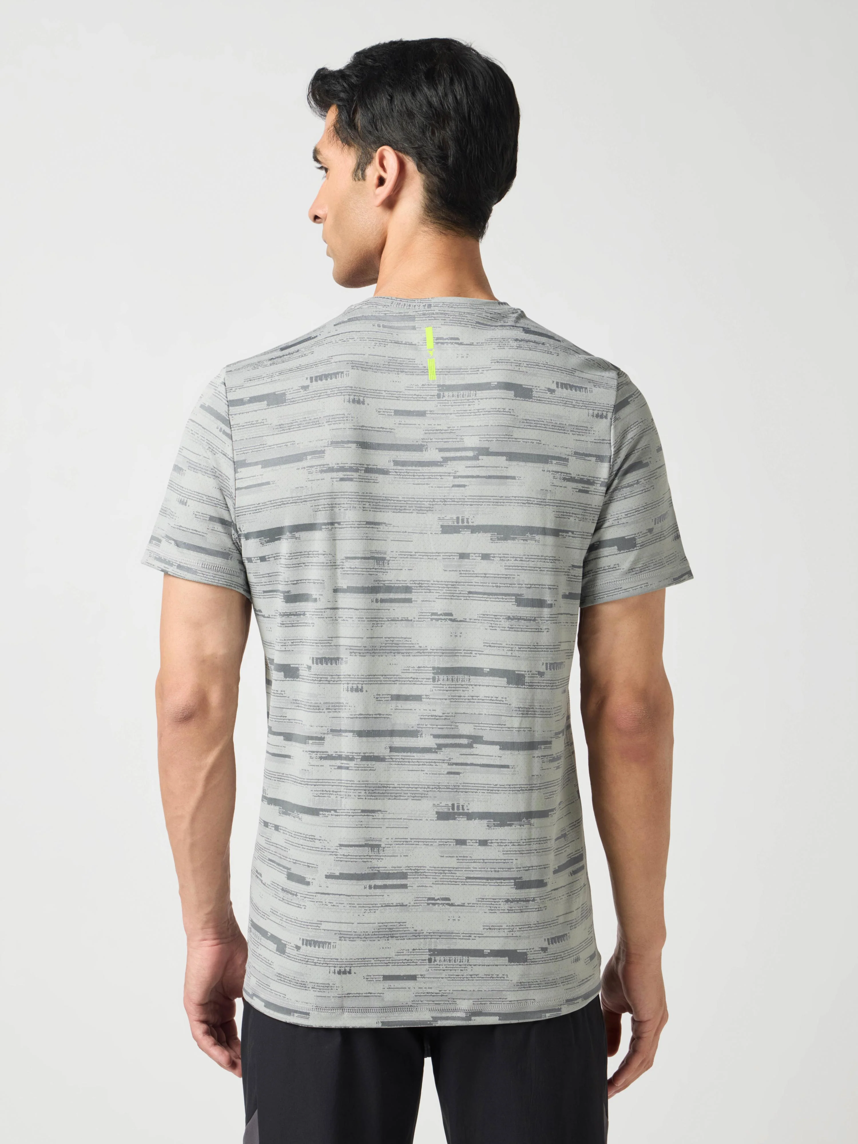 Men Jacquard Slim Fit Crew Neck T-shirt with DOUBLE COOL - Image 3