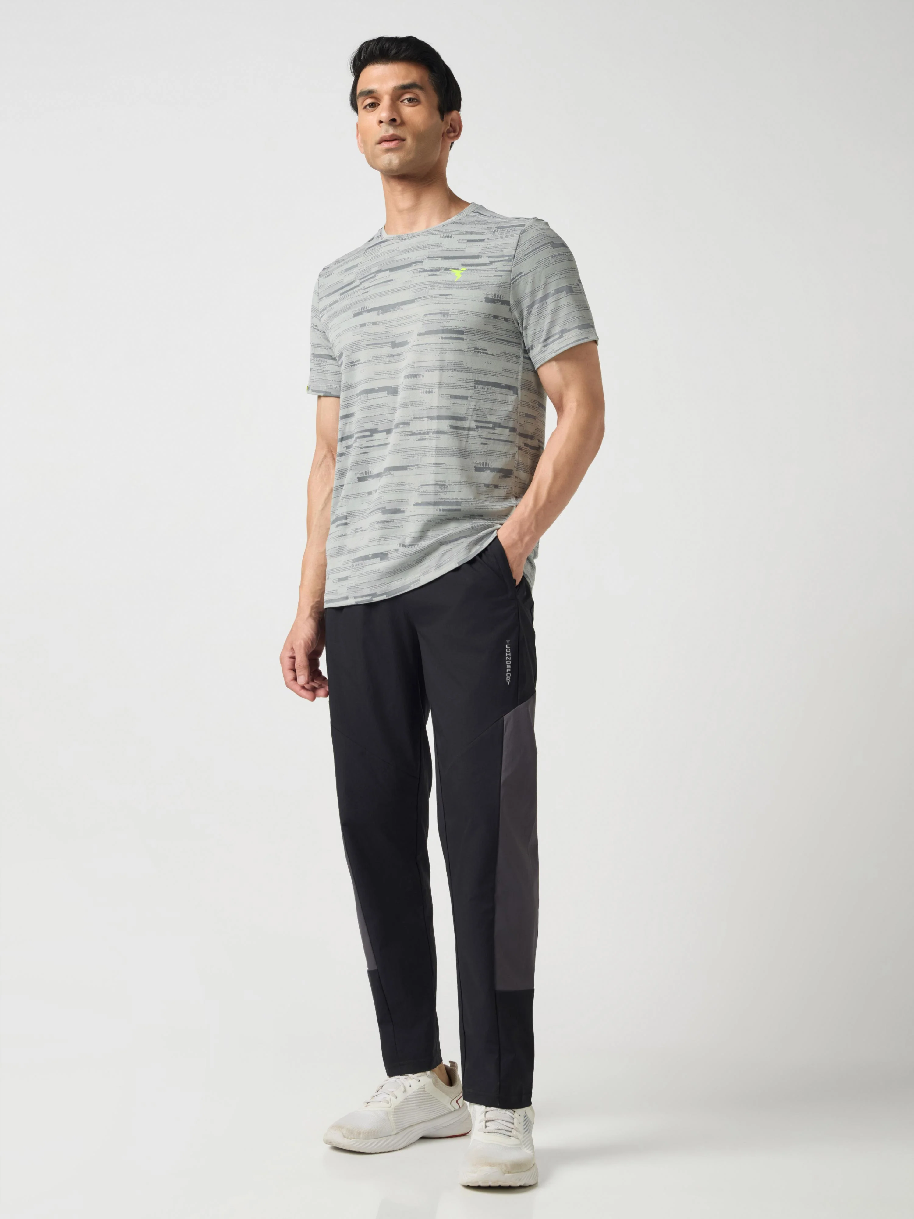 Men Jacquard Slim Fit Crew Neck T-shirt with DOUBLE COOL - Image 5