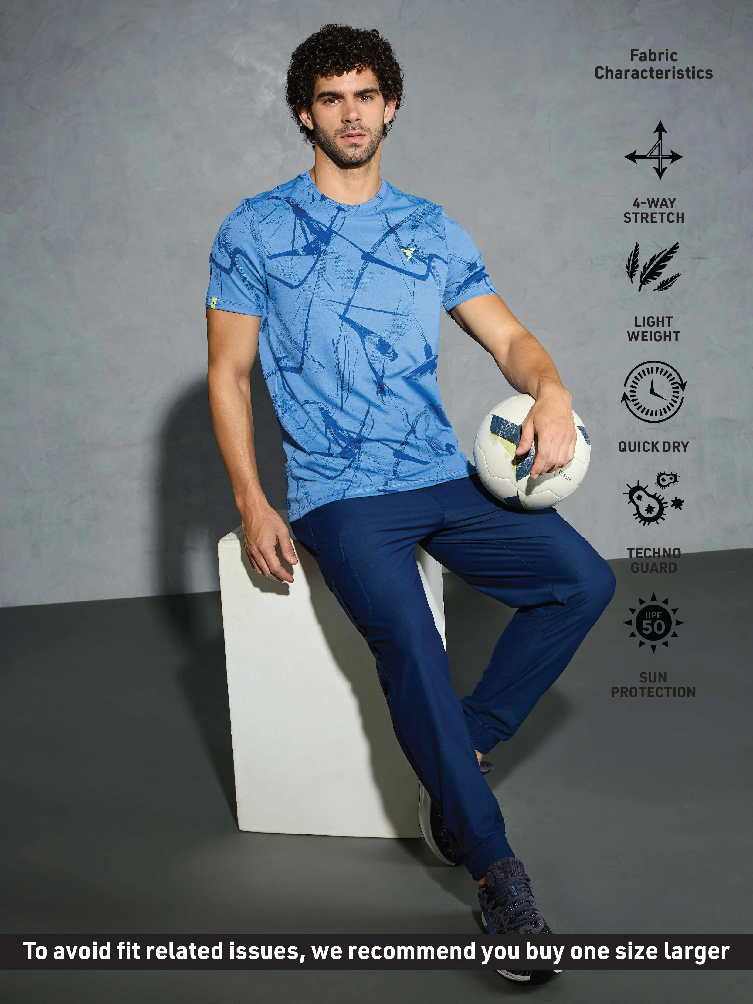 Men Jacquard Slim Fit Crew Neck T-shirt with DOUBLE COOL - Image 4