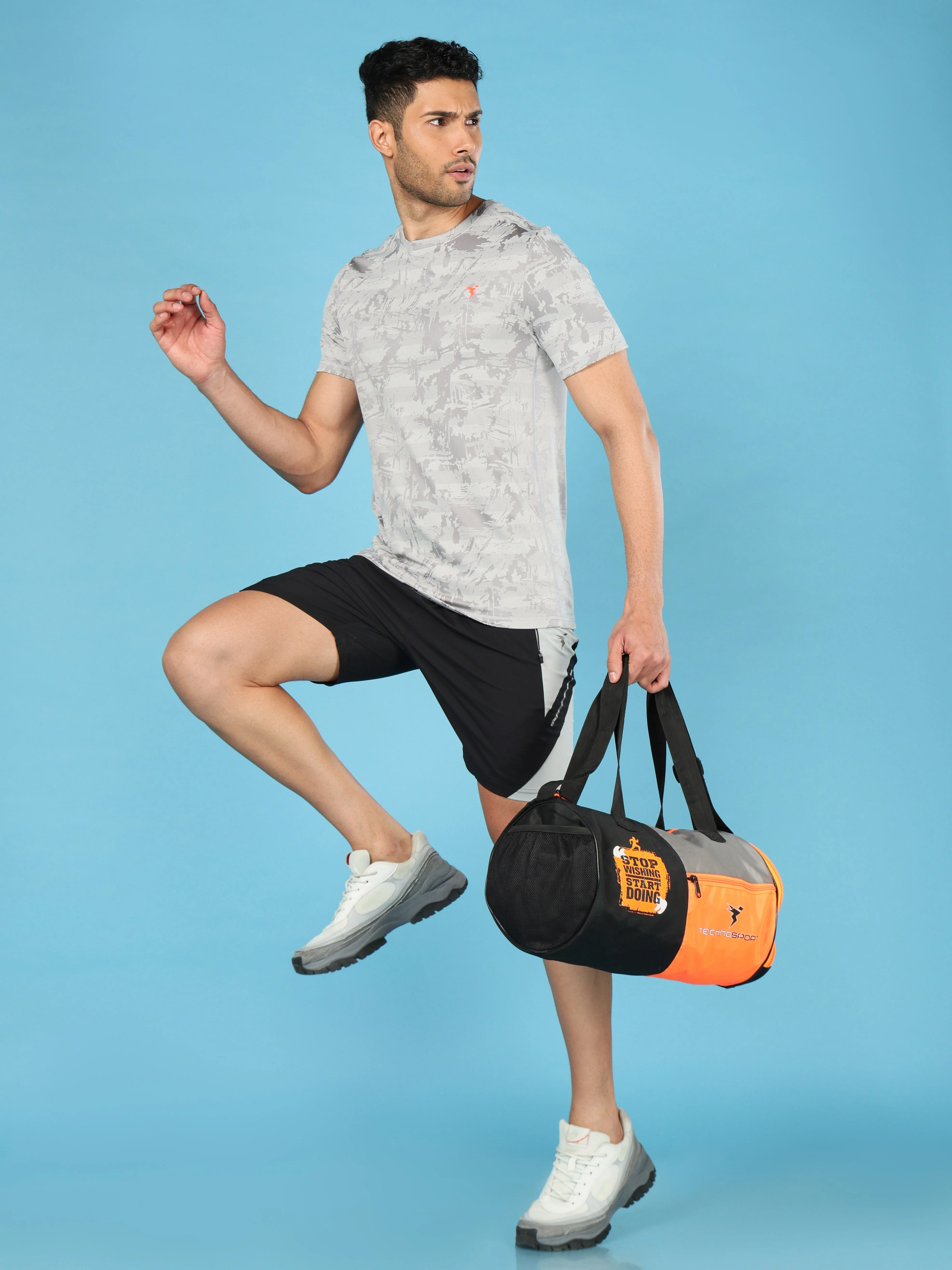 Men Jacquard Slim Fit Crew Neck T-shirt with DOUBLE COOL - Image 4