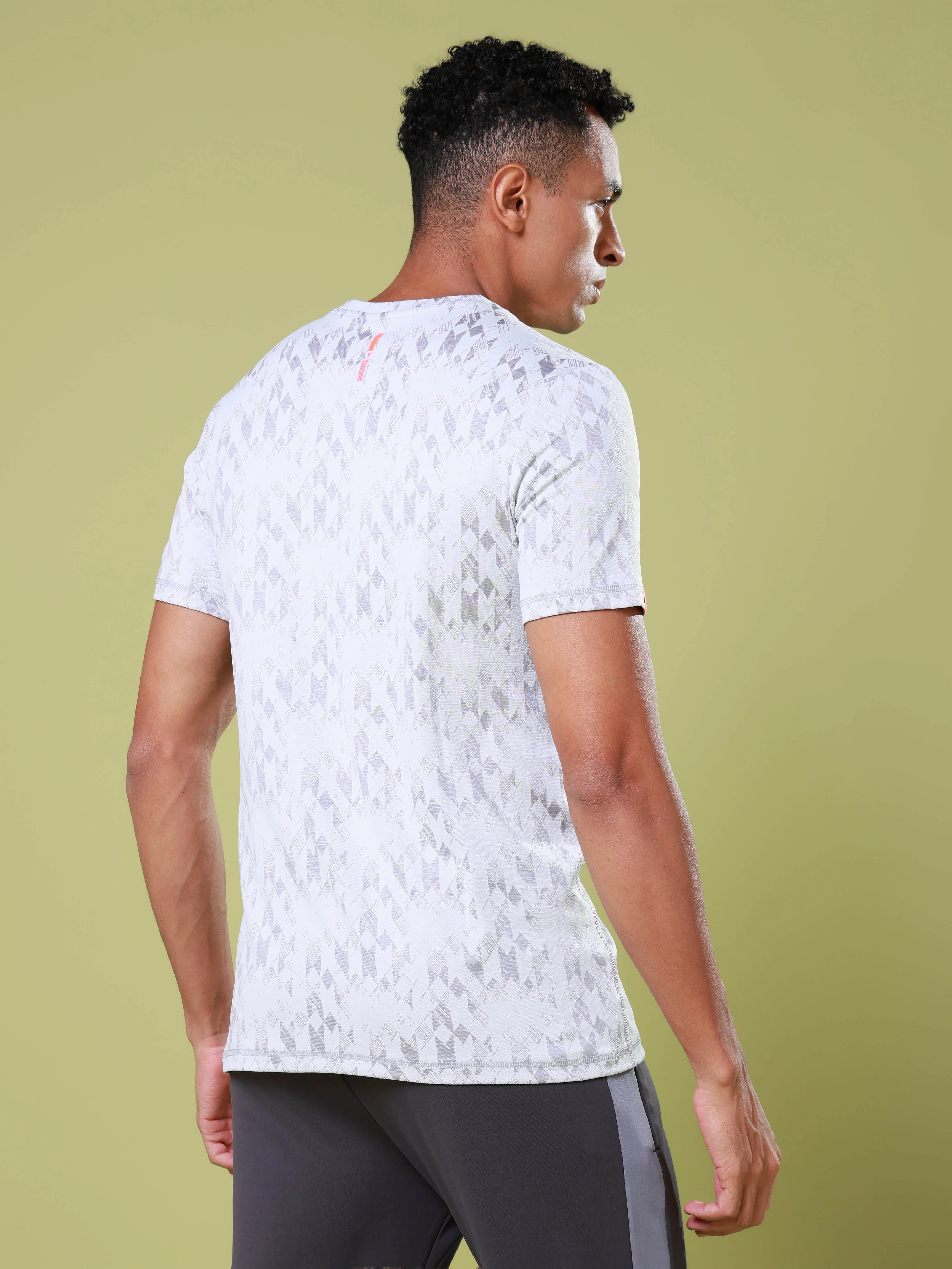 Men Jacquard Slim Fit Crew Neck T-shirt with DOUBLE COOL - Image 3