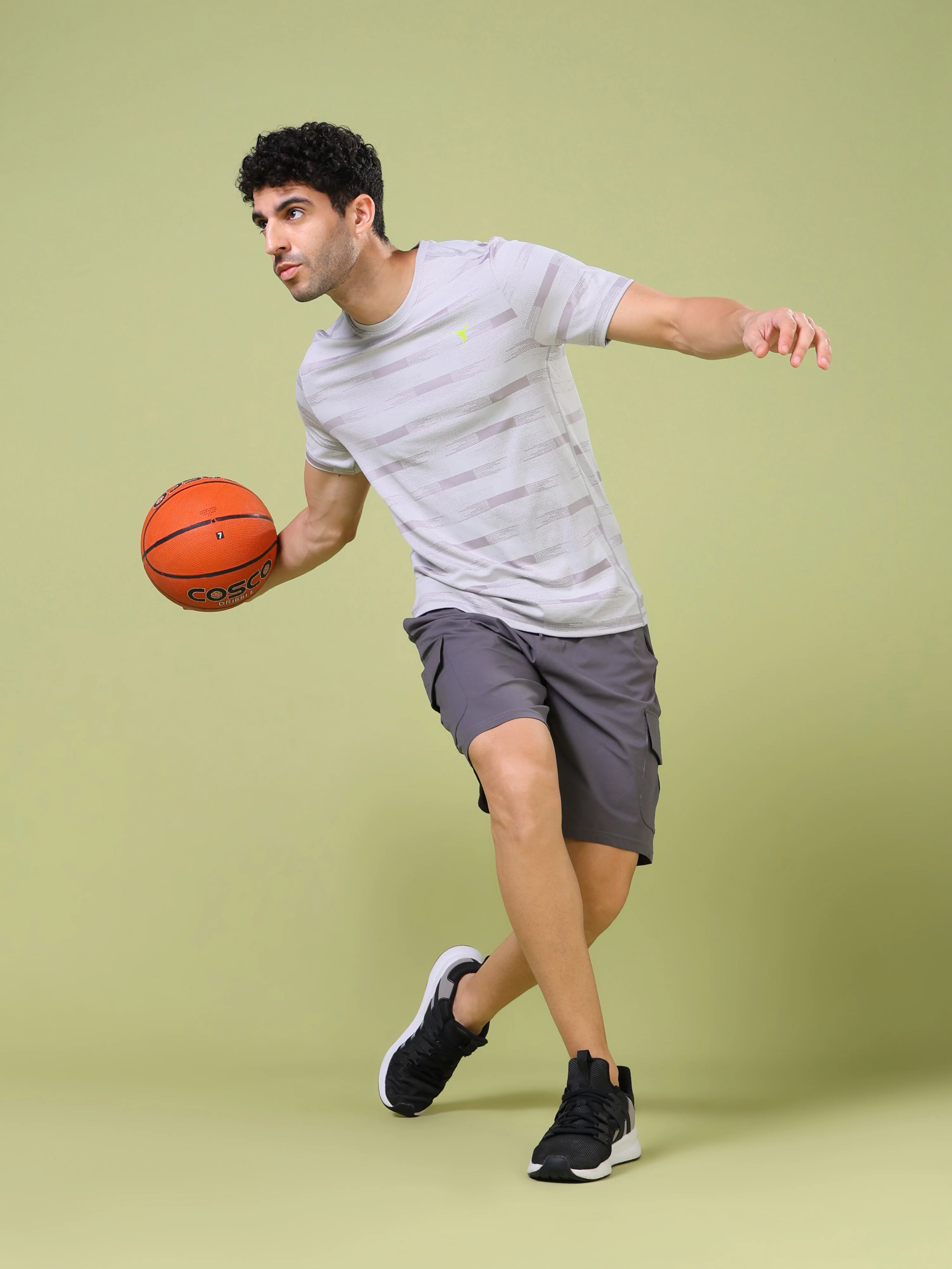 Men Jacquard Slim Fit Crew Neck T-shirt with DOUBLE COOL - Image 6