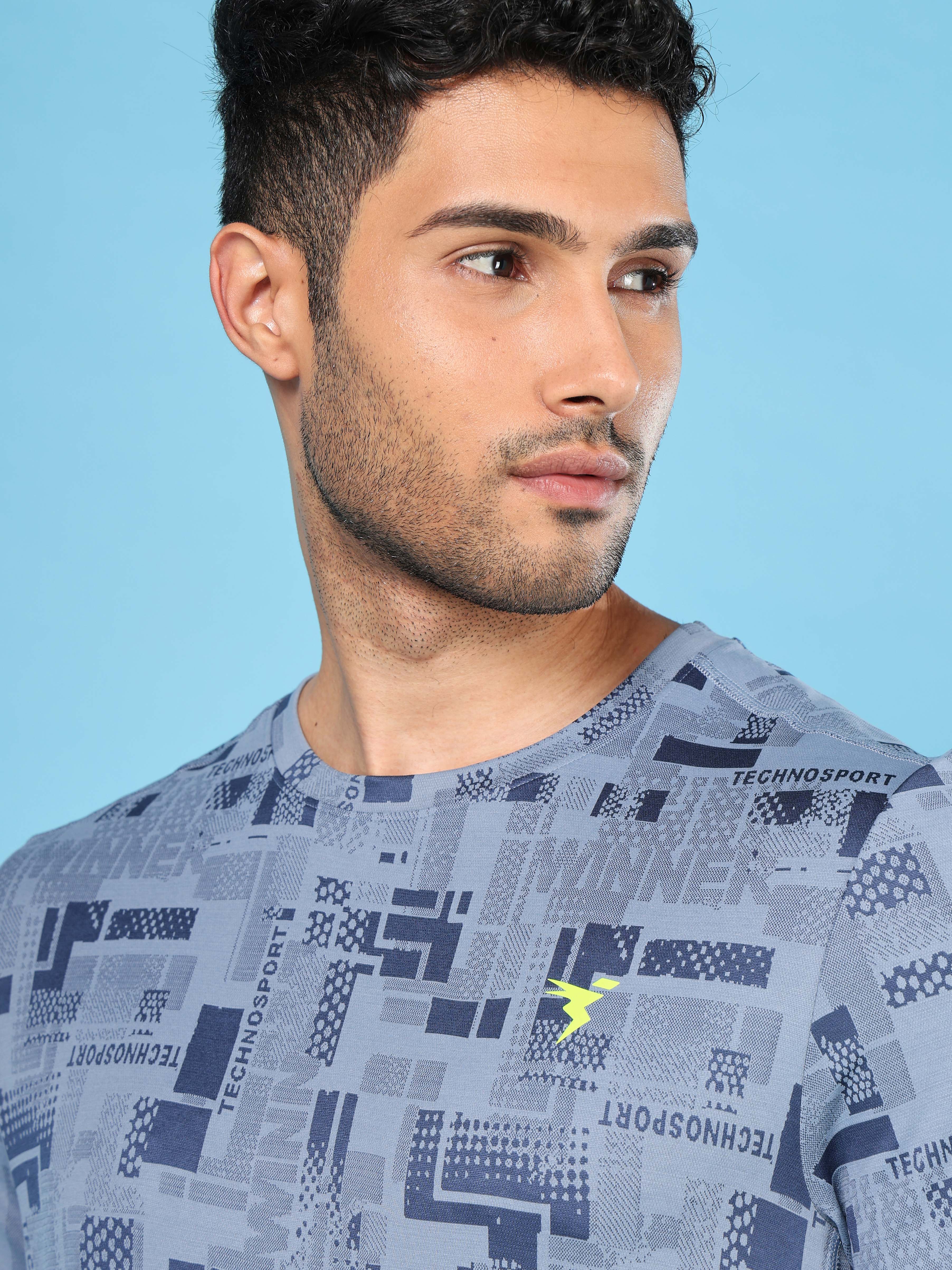 Men Jacquard Slim Fit Crew Neck T-shirt with DOUBLE COOL - Image 7
