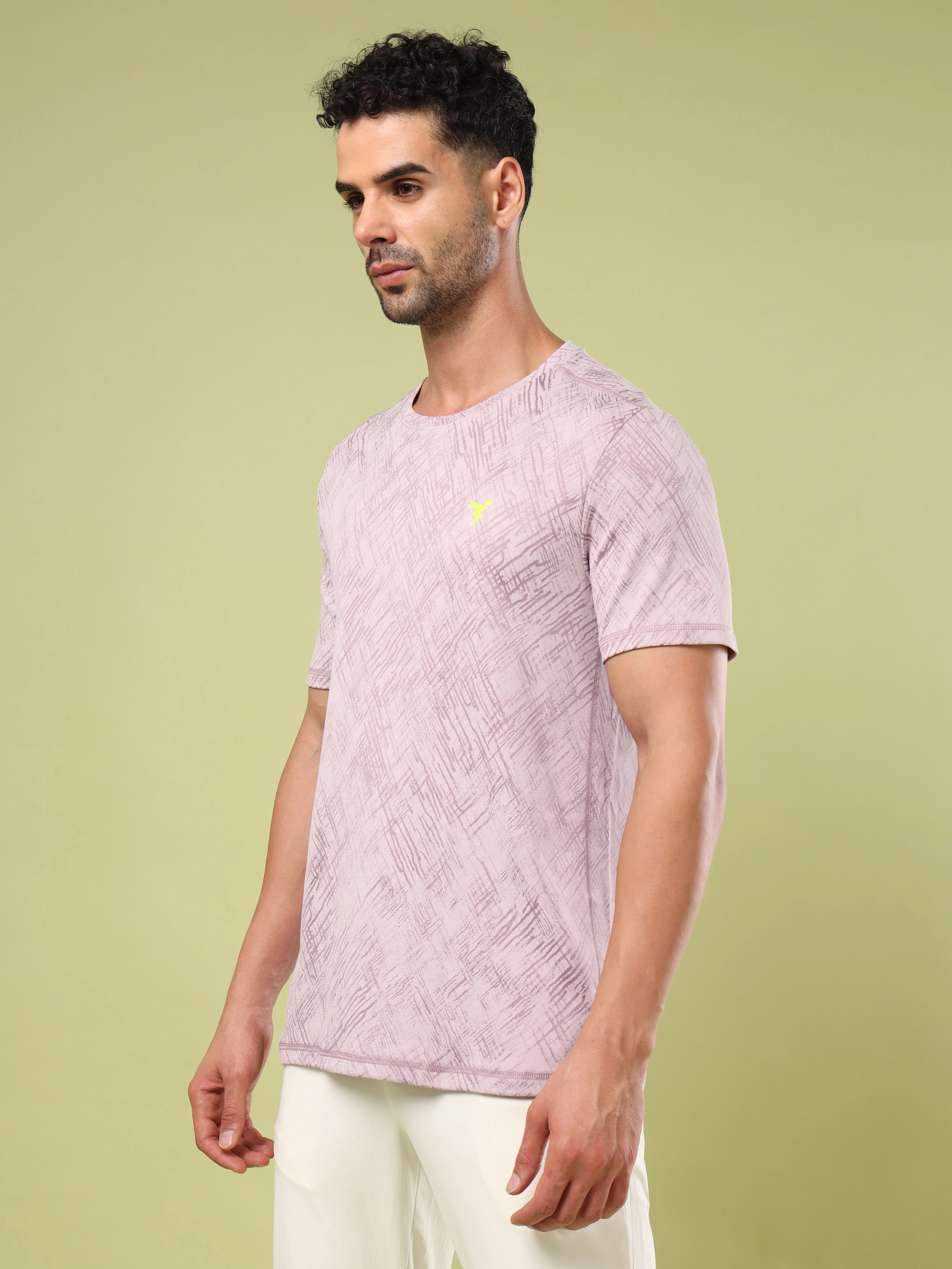 Men Jacquard Slim Fit Crew Neck T-shirt with DOUBLE COOL - Image 4