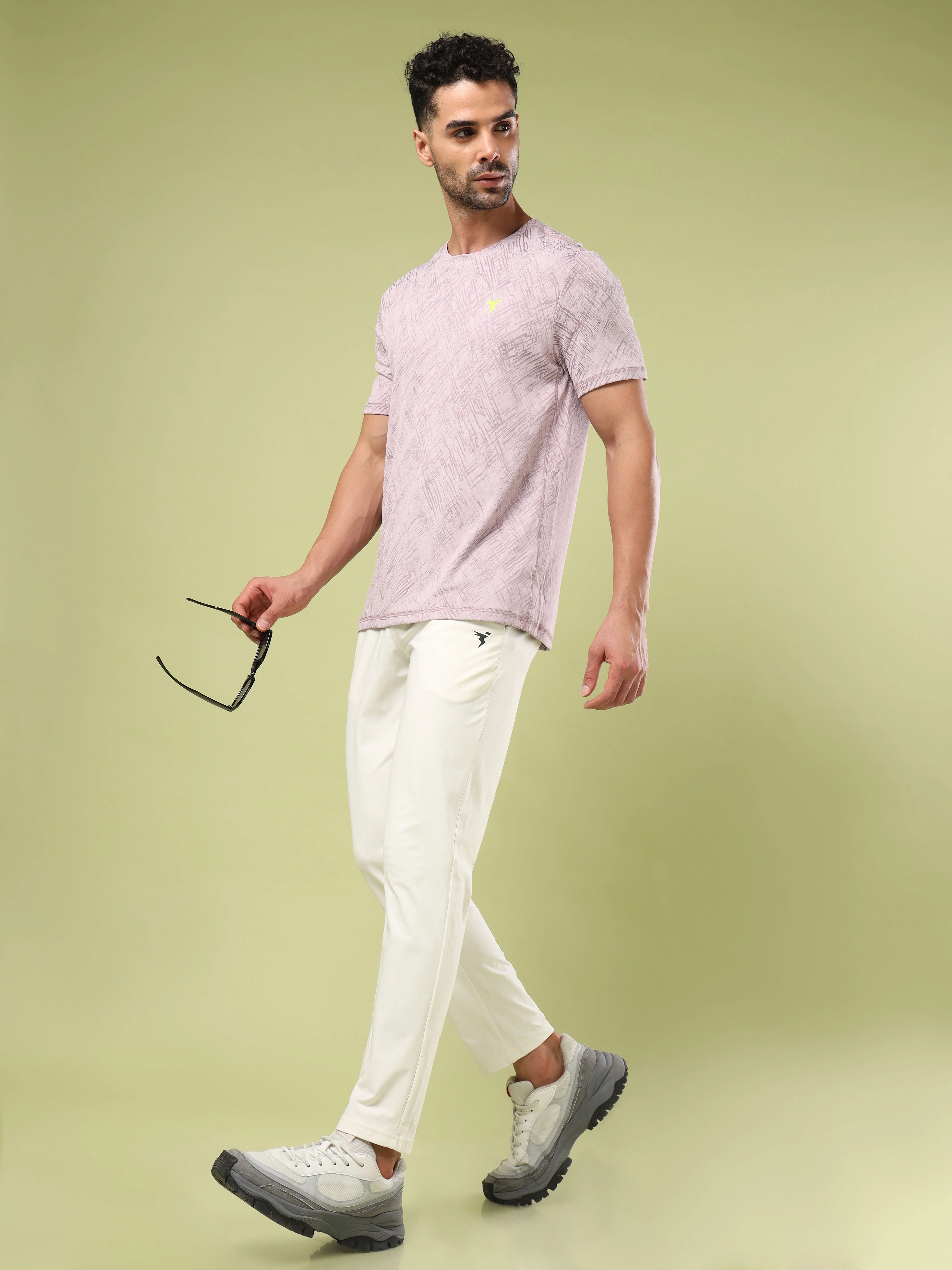 Men Jacquard Slim Fit Crew Neck T-shirt with DOUBLE COOL - Image 5