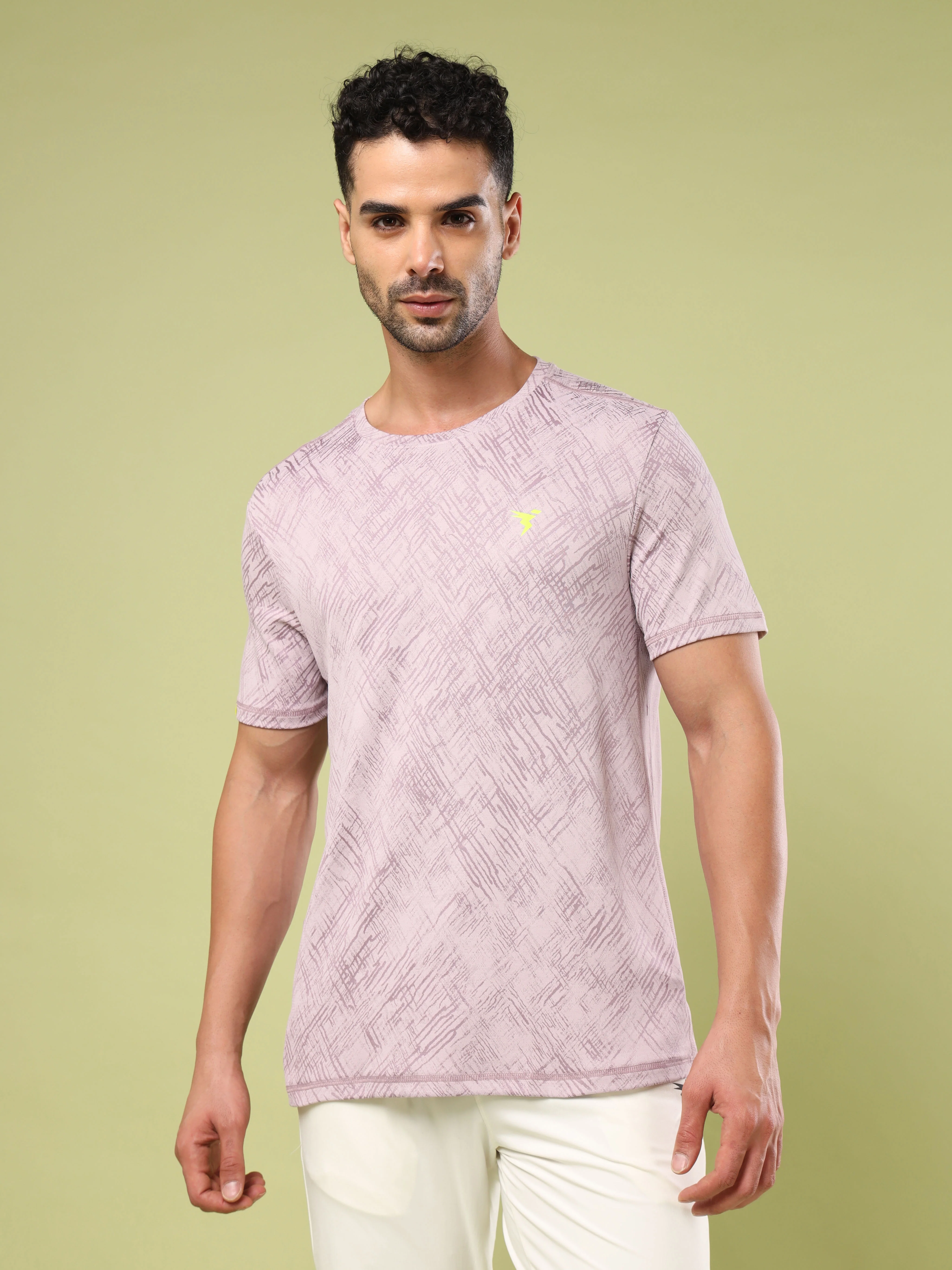 Men Jacquard Slim Fit Crew Neck T-shirt with DOUBLE COOL - Image 6