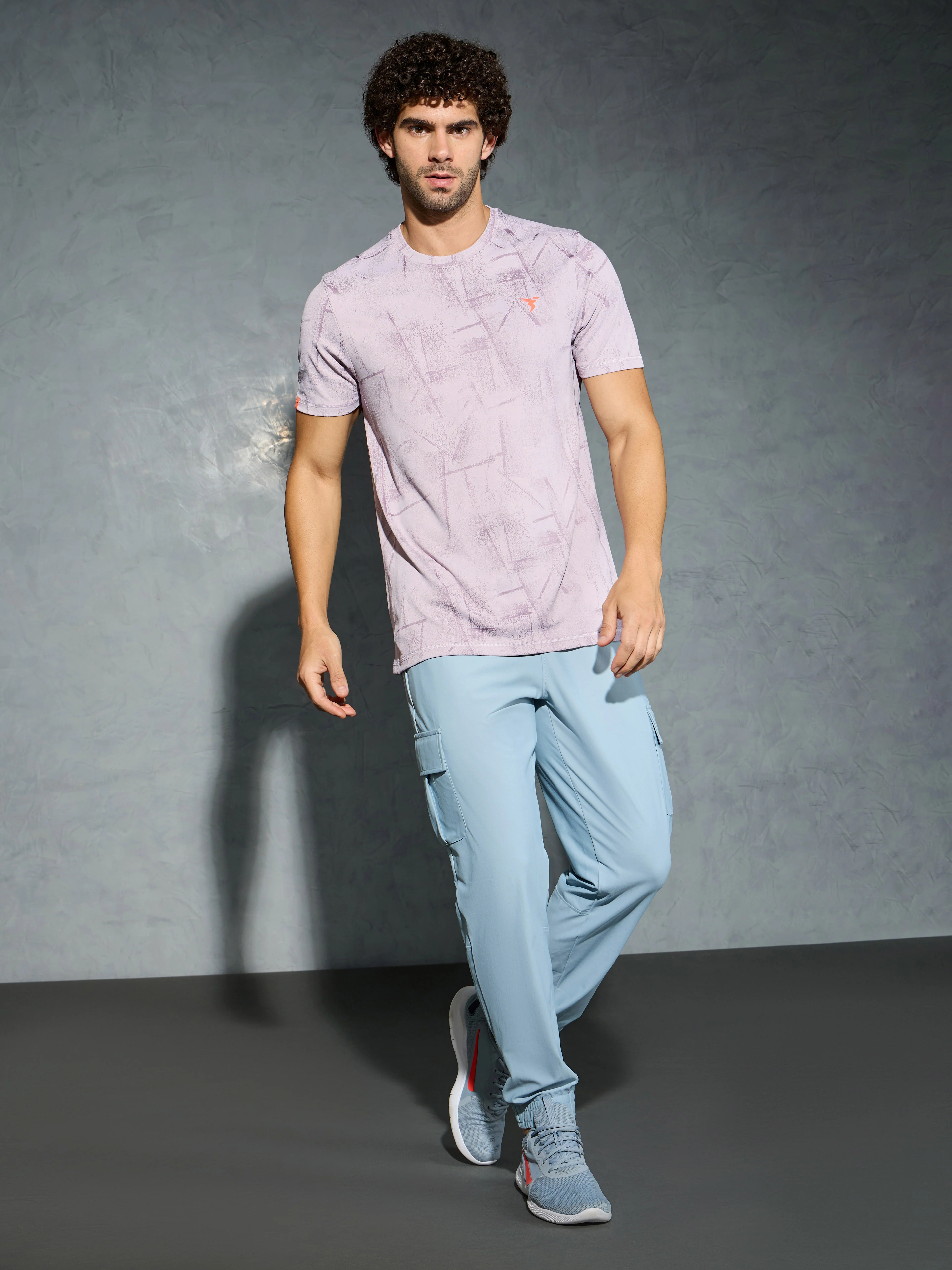Men Jacquard Slim Fit Crew Neck T-shirt with DOUBLE COOL - Image 5