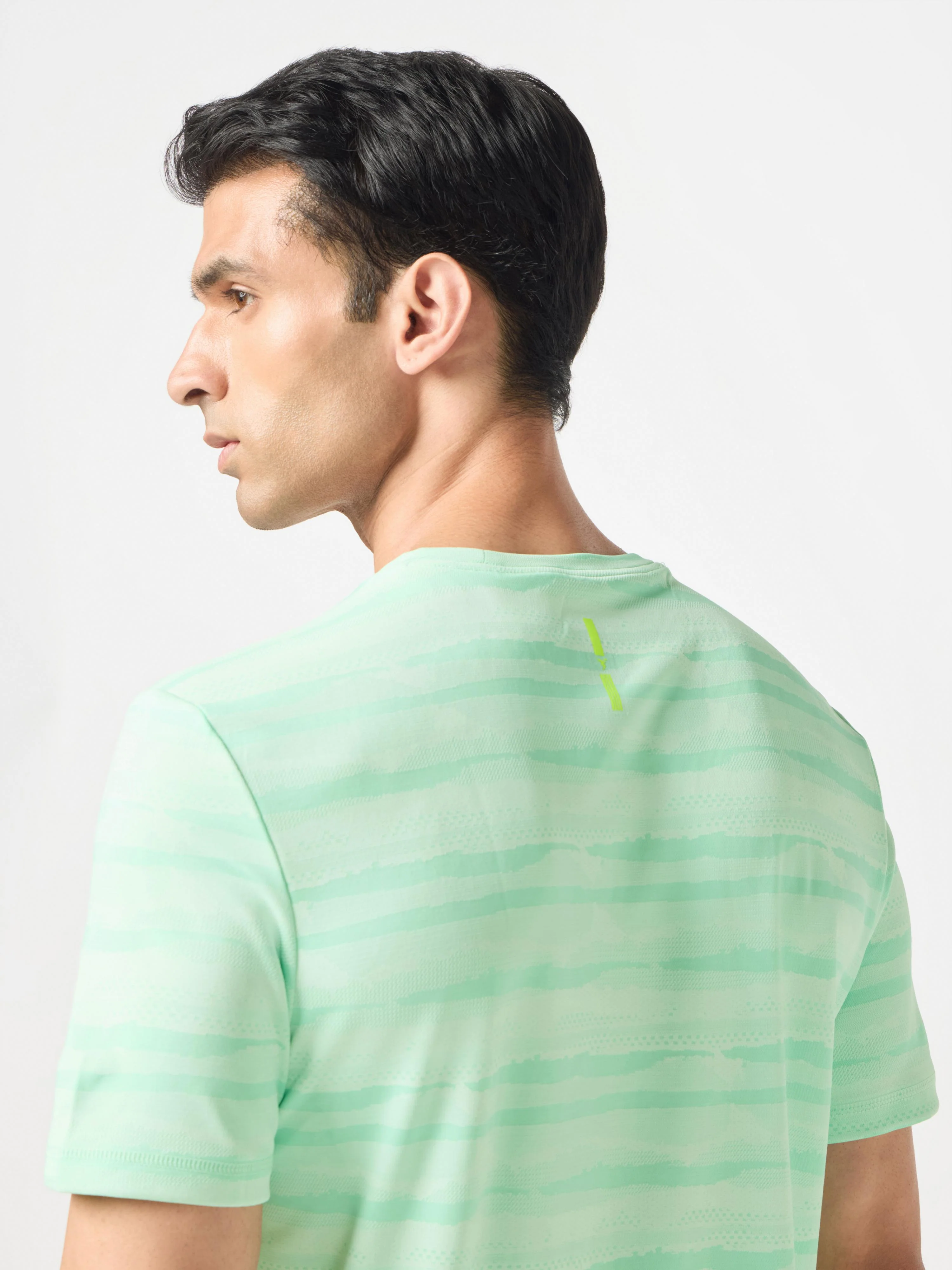 Men Jacquard Slim Fit Crew Neck T-shirt with DOUBLE COOL - Image 7