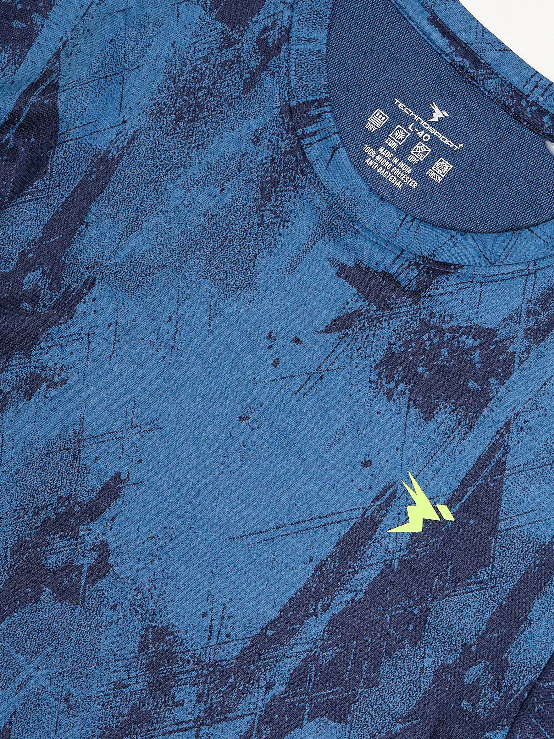 Men Jacquard Slim Fit Crew Neck T-shirt with DOUBLE COOL - Image 6