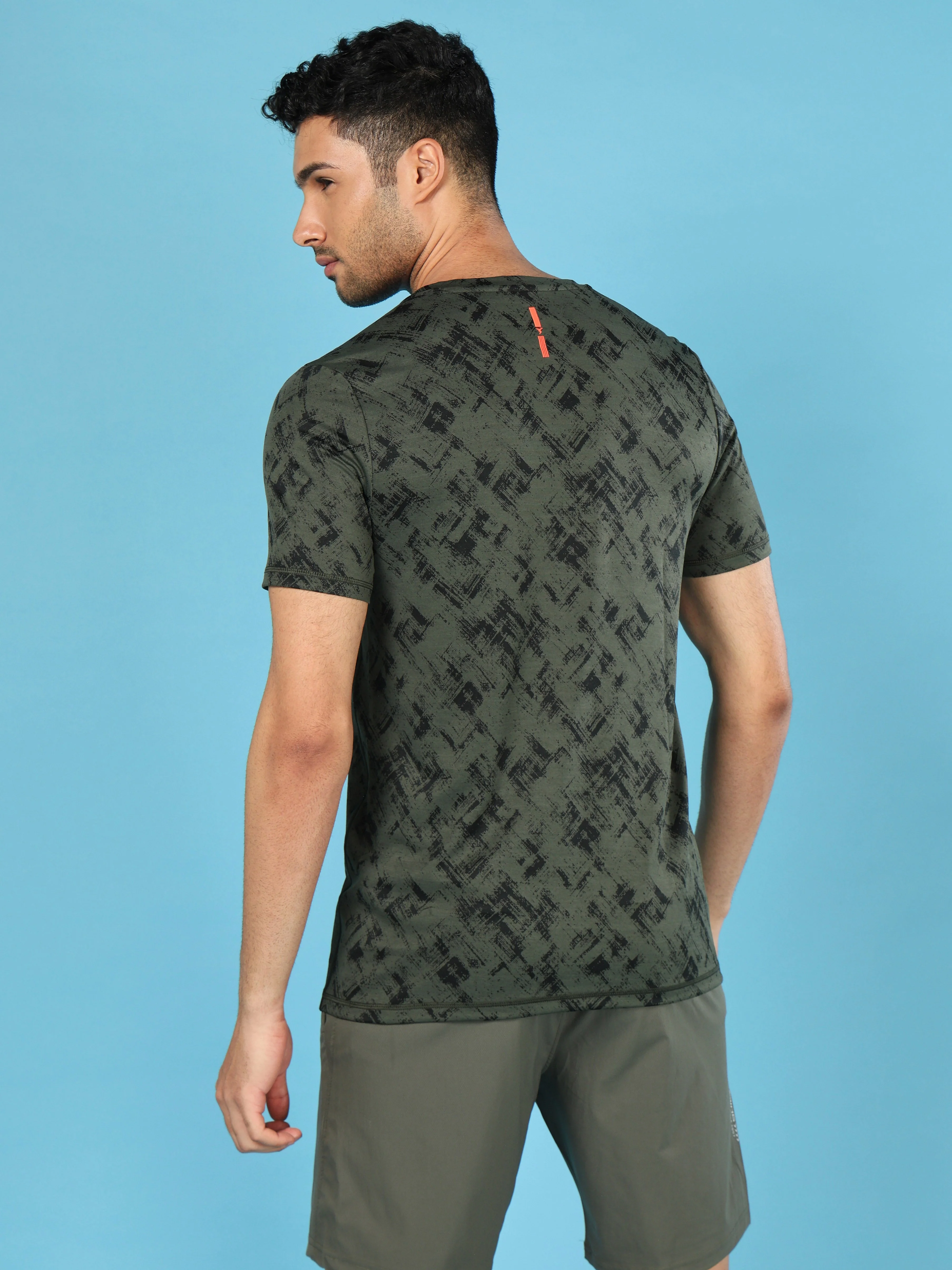 Men Jacquard Slim Fit Crew Neck T-shirt with DOUBLE COOL - Image 2