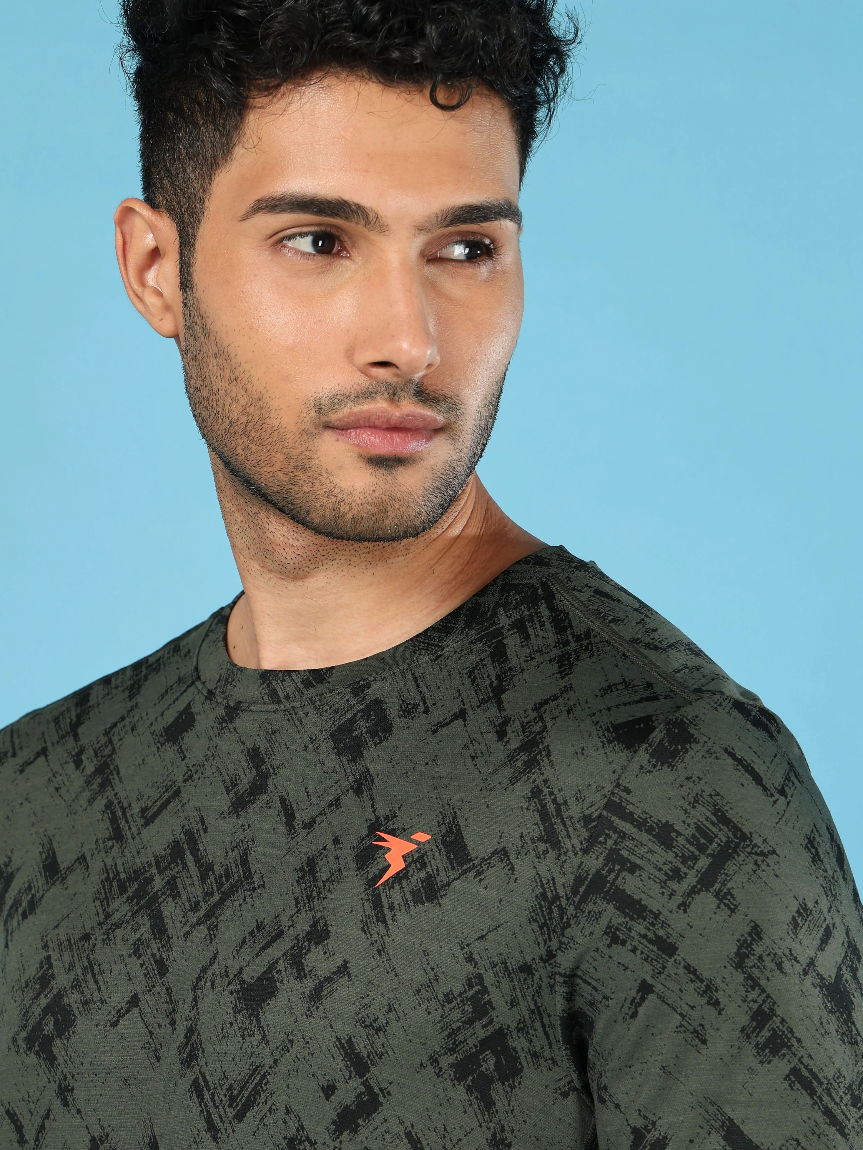 Men Jacquard Slim Fit Crew Neck T-shirt with DOUBLE COOL - Image 5