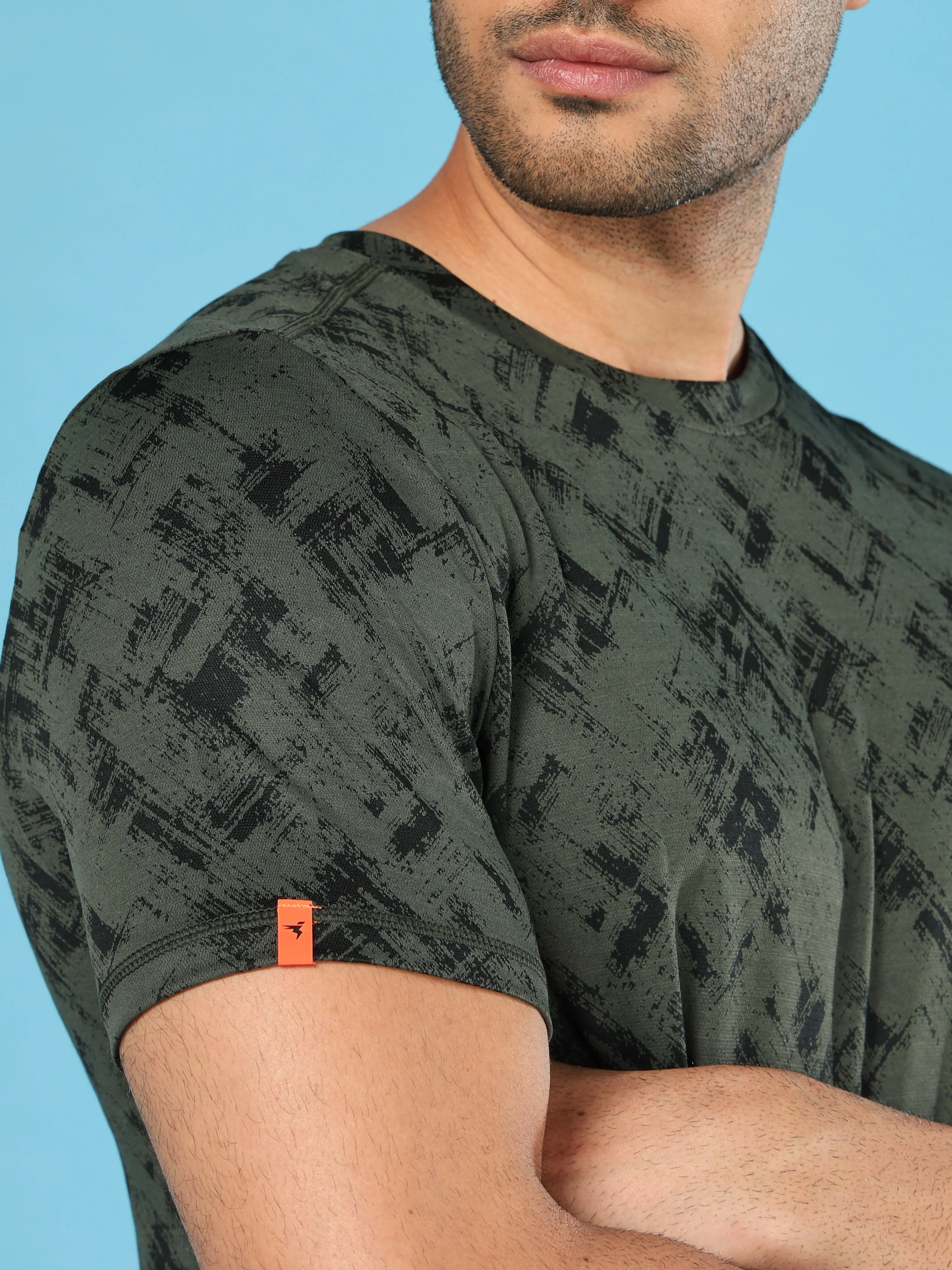 Men Jacquard Slim Fit Crew Neck T-shirt with DOUBLE COOL - Image 6