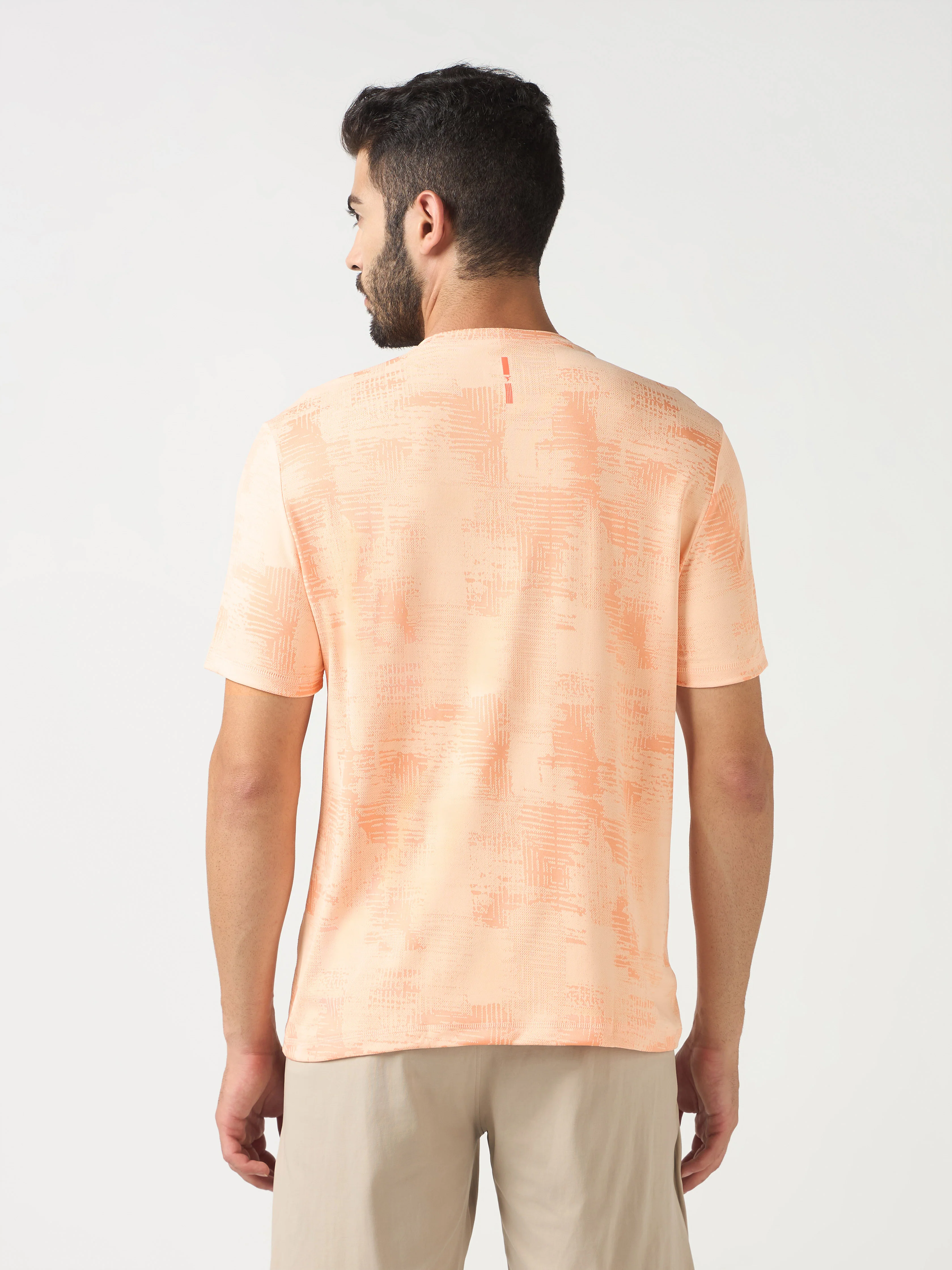 Men Jacquard Slim Fit Crew Neck T-shirt with DOUBLE COOL - Image 3