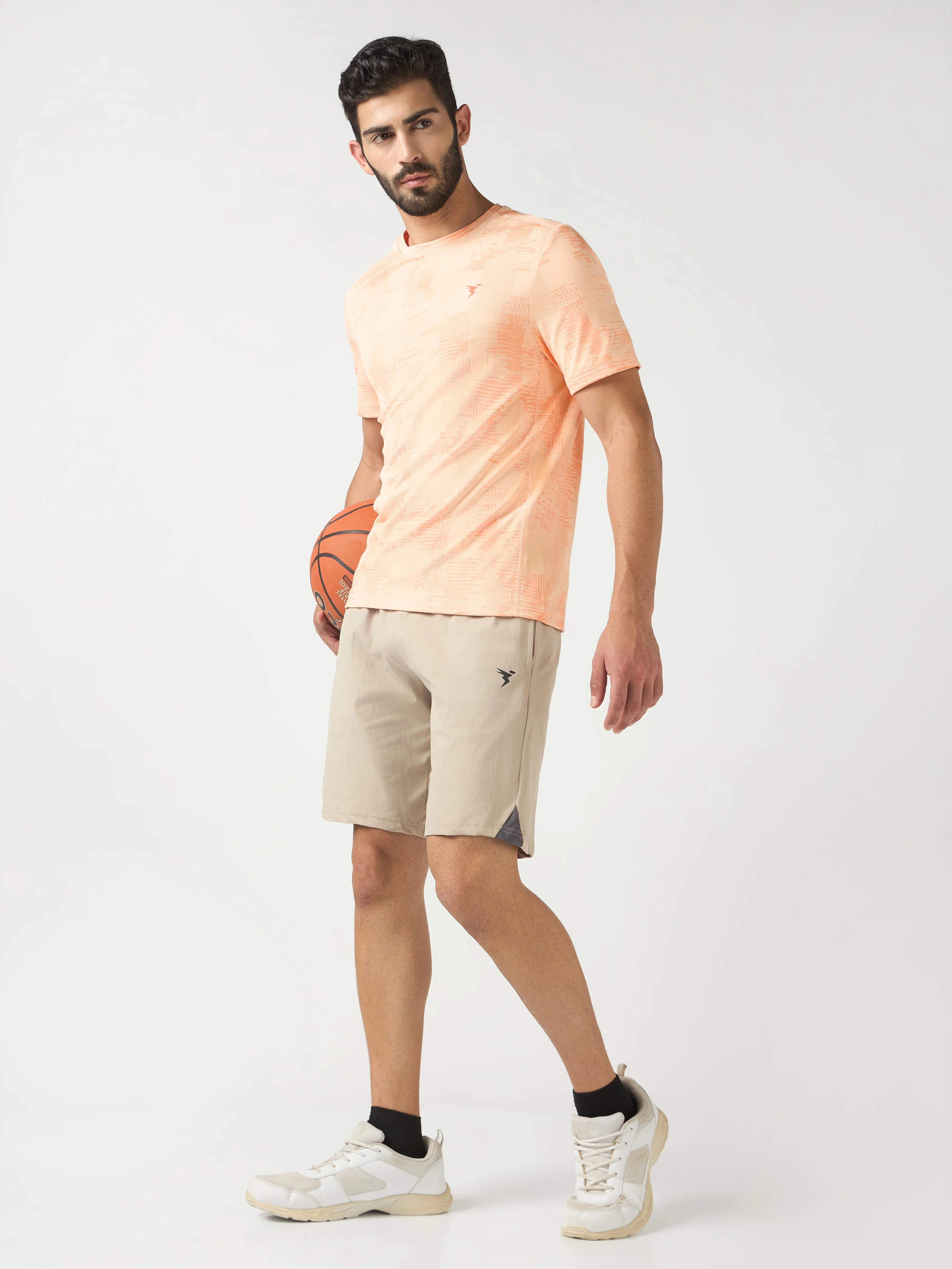 Men Jacquard Slim Fit Crew Neck T-shirt with DOUBLE COOL - Image 5