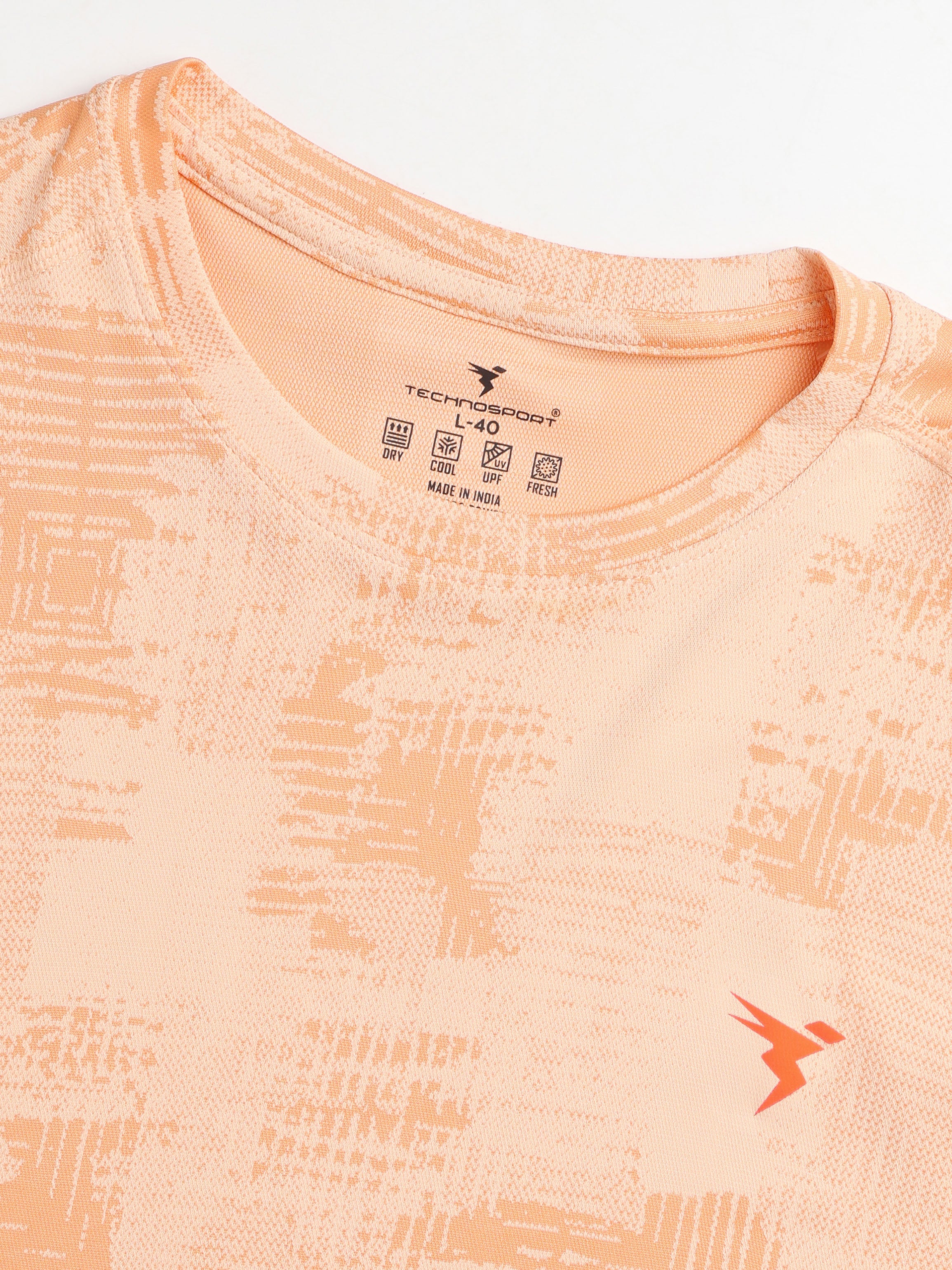 Men Jacquard Slim Fit Crew Neck T-shirt with DOUBLE COOL - Image 7
