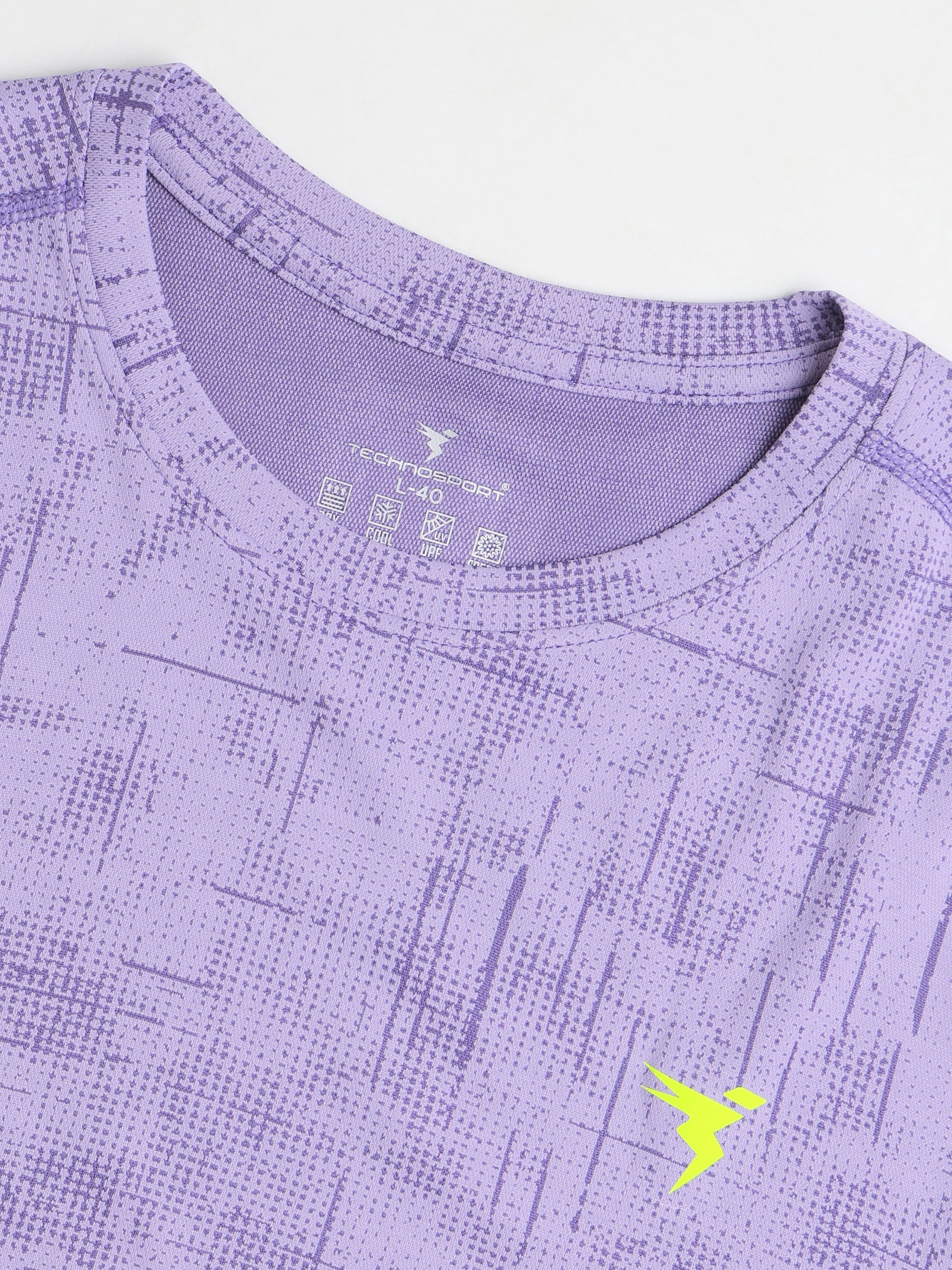 Men Jacquard Slim Fit Crew Neck T-shirt with DOUBLE COOL - Image 7