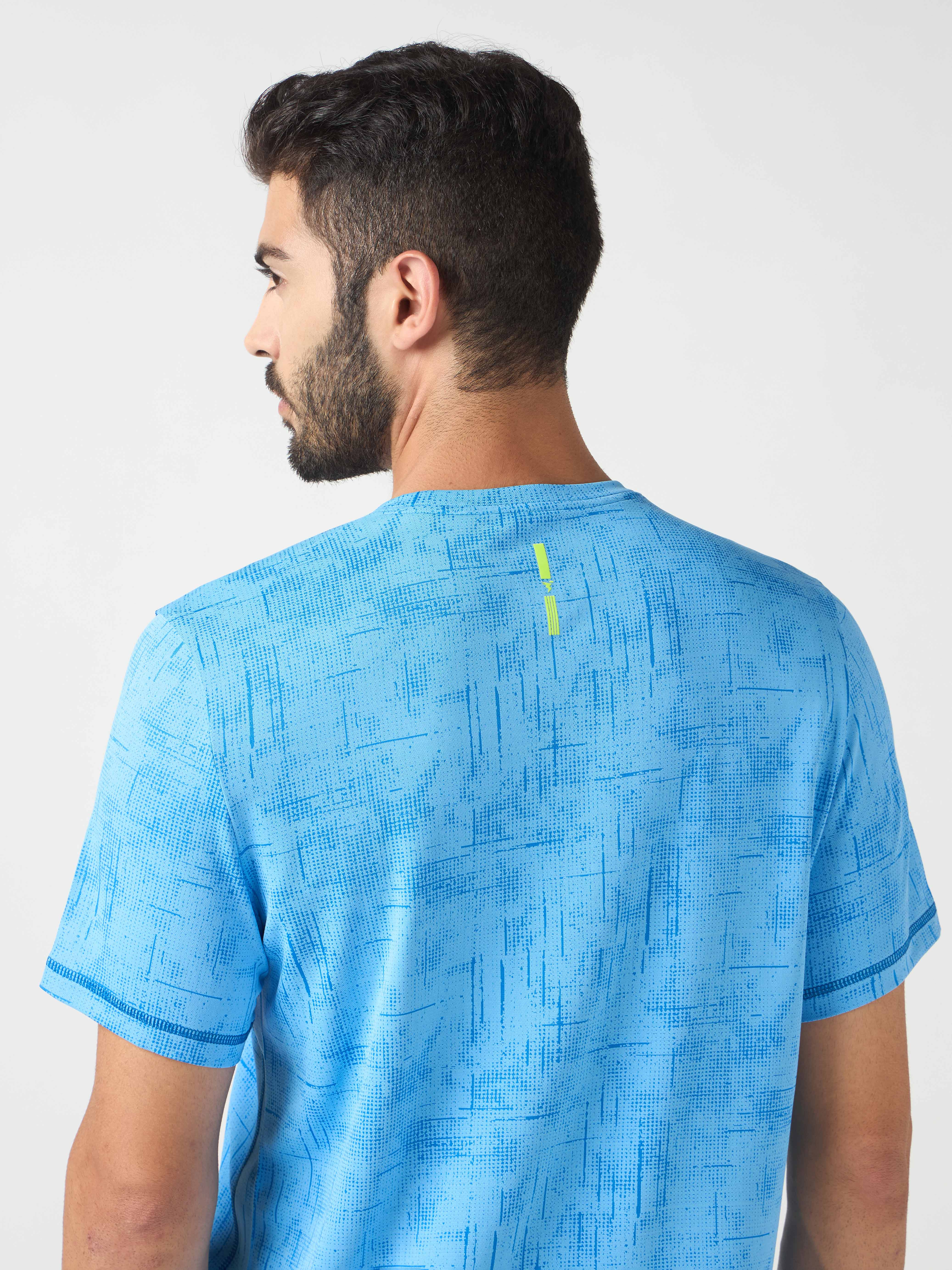 Men Jacquard Slim Fit Crew Neck T-shirt with DOUBLE COOL - Image 6