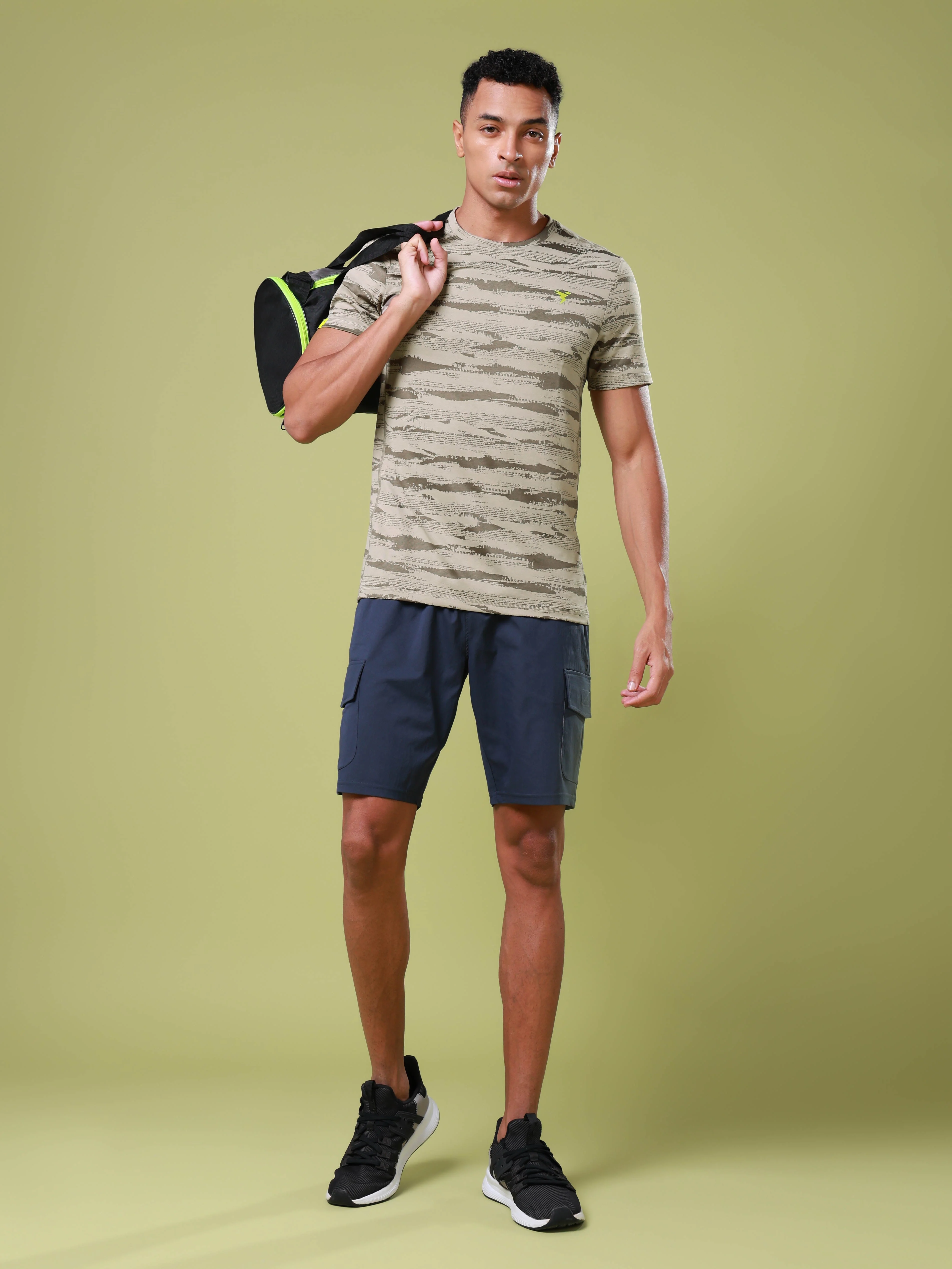 Men Jacquard Slim Fit Crew Neck T-shirt with DOUBLE COOL - Image 5