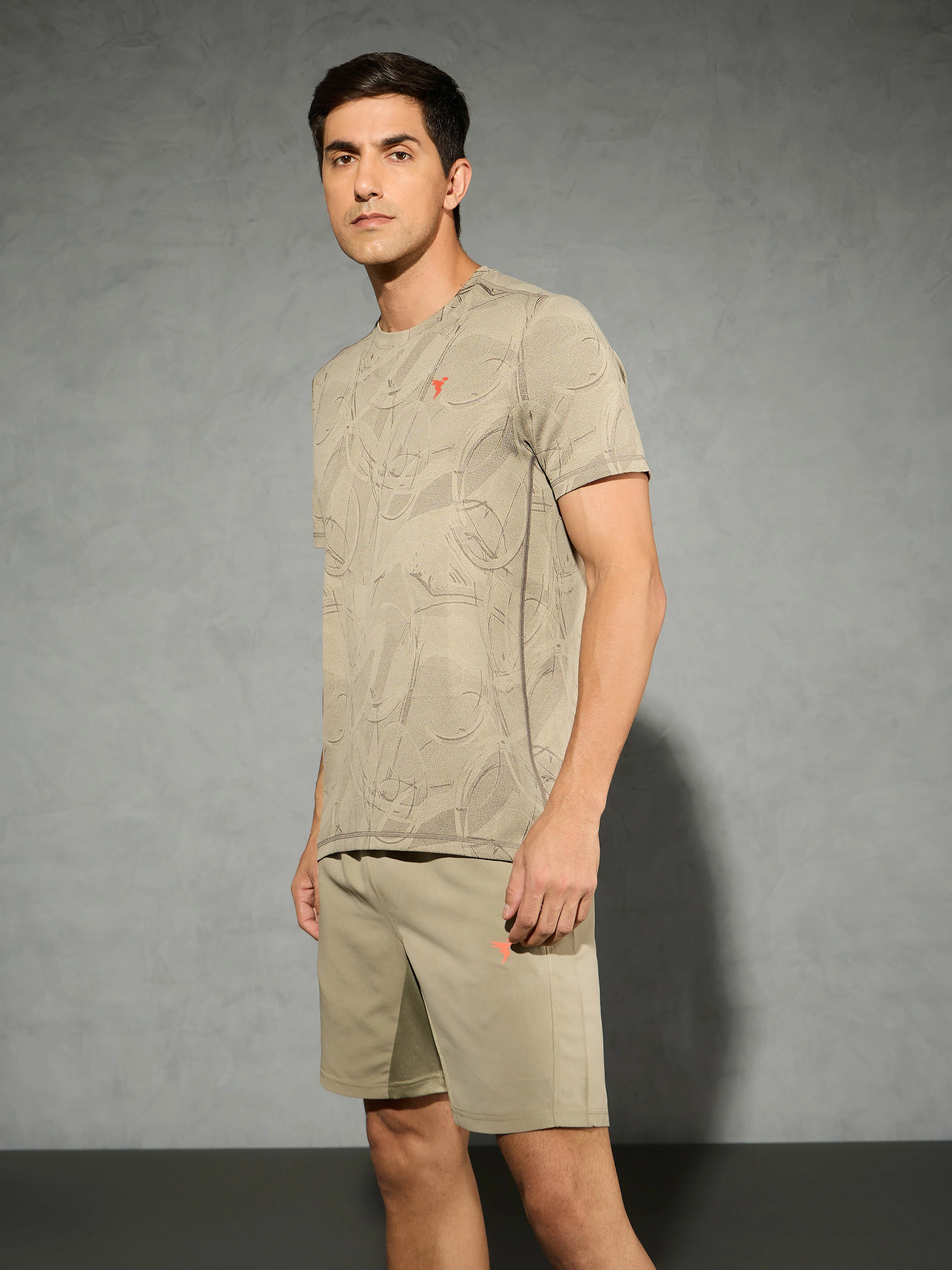 Men Jacquard Slim Fit Crew Neck T-shirt with DOUBLE COOL - Image 4