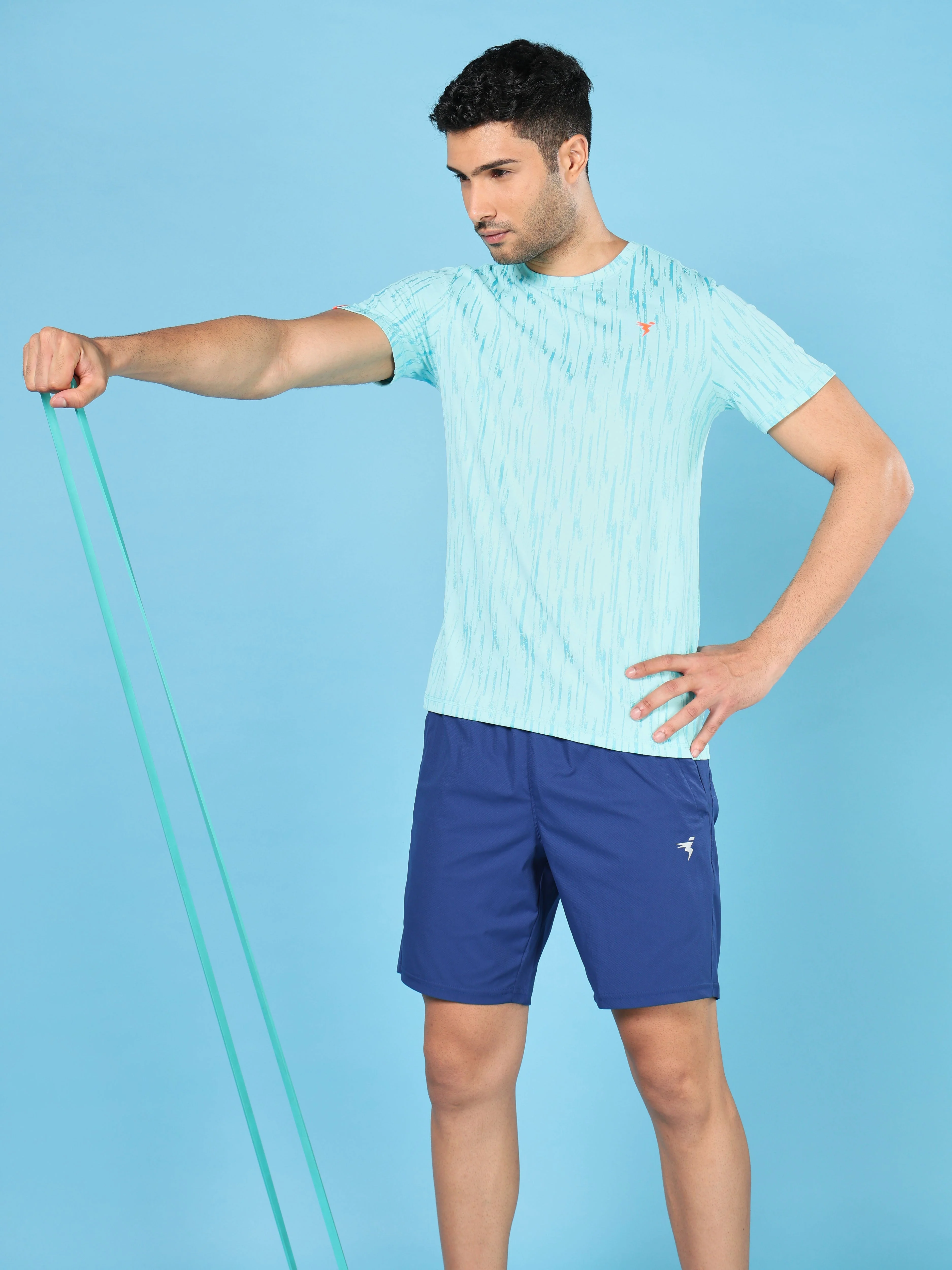 Men Jacquard Slim Fit Crew Neck T-shirt with DOUBLE COOL
