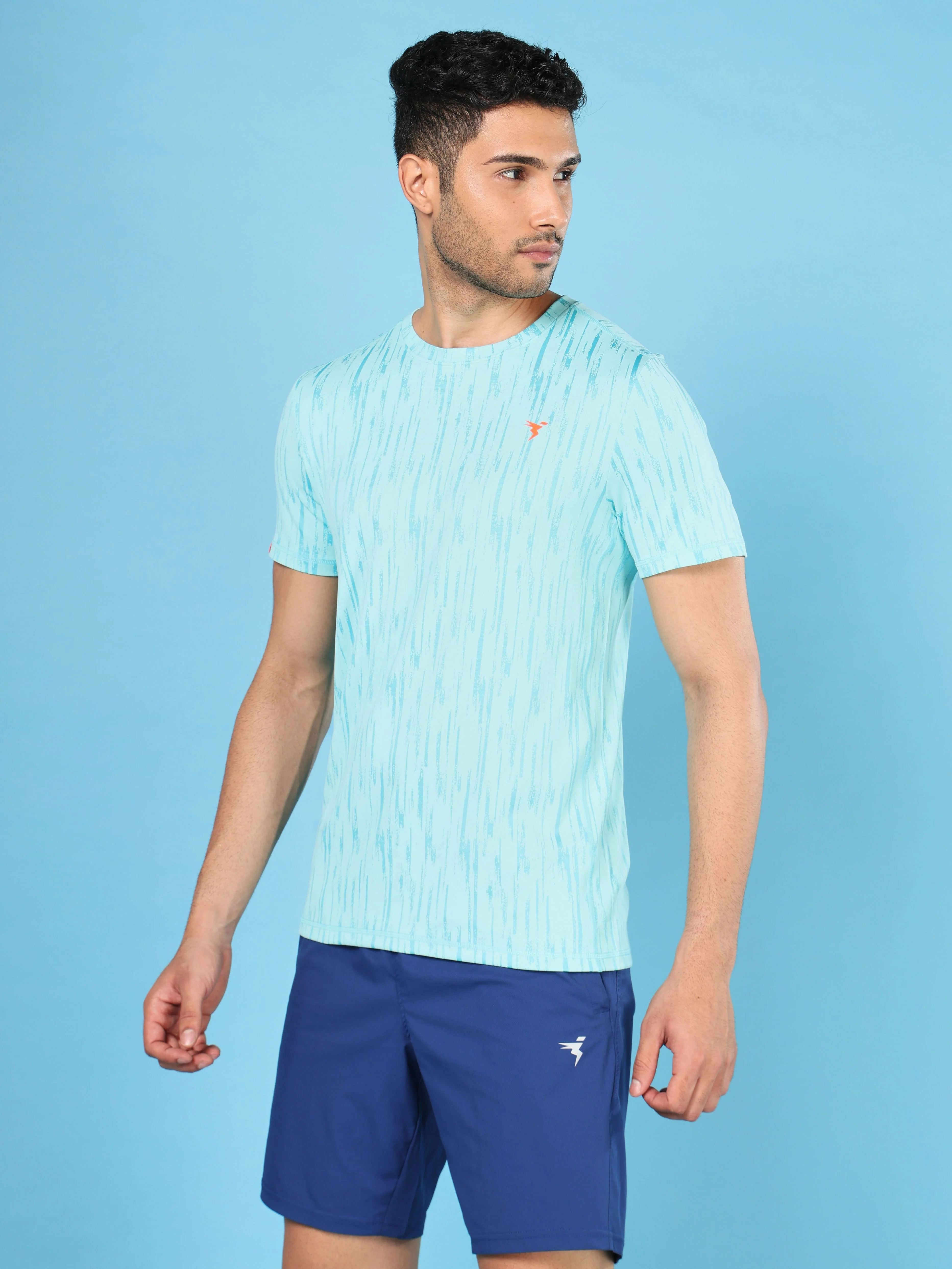 Men Jacquard Slim Fit Crew Neck T-shirt with DOUBLE COOL - Image 5