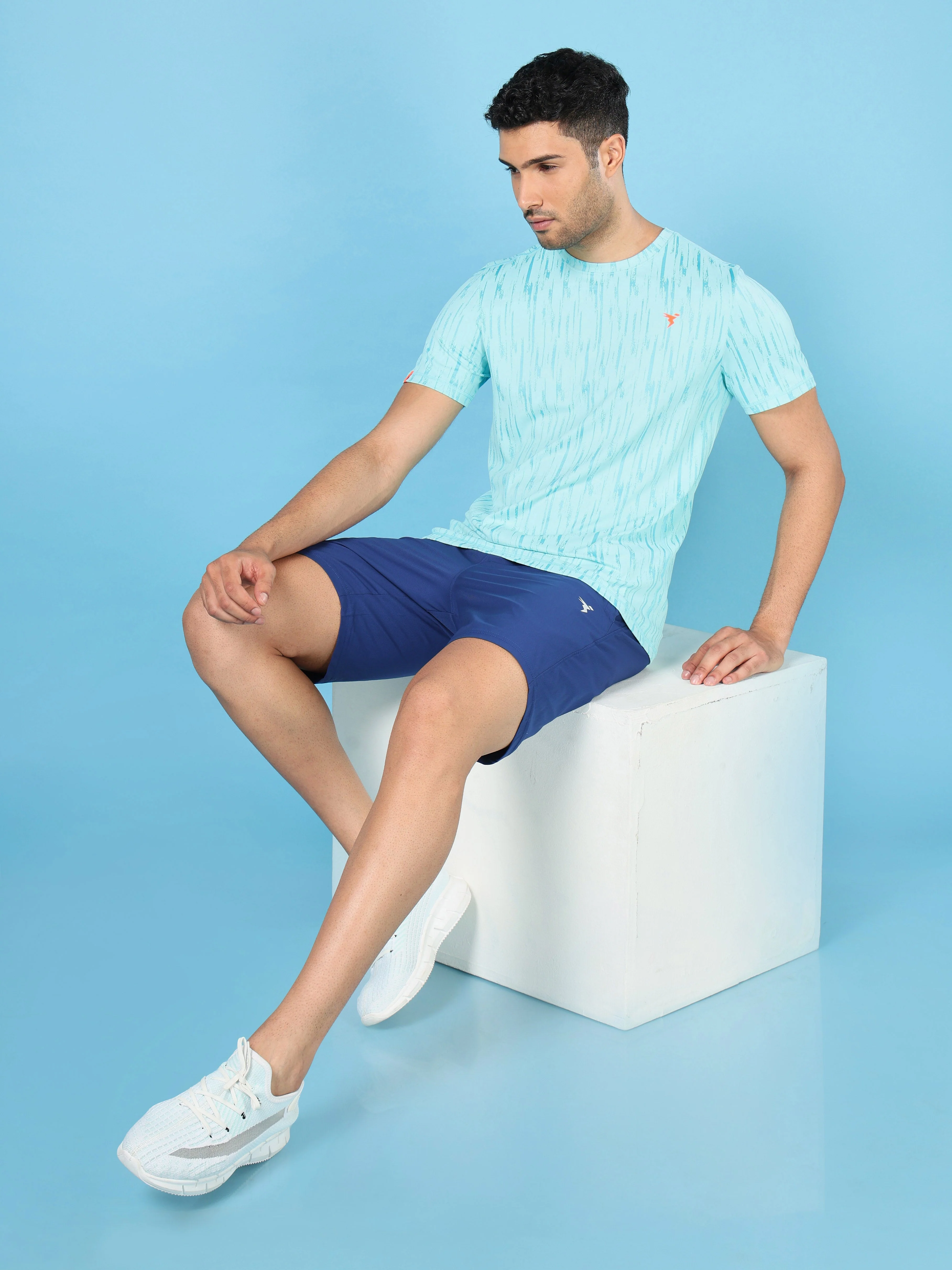 Men Jacquard Slim Fit Crew Neck T-shirt with DOUBLE COOL - Image 6