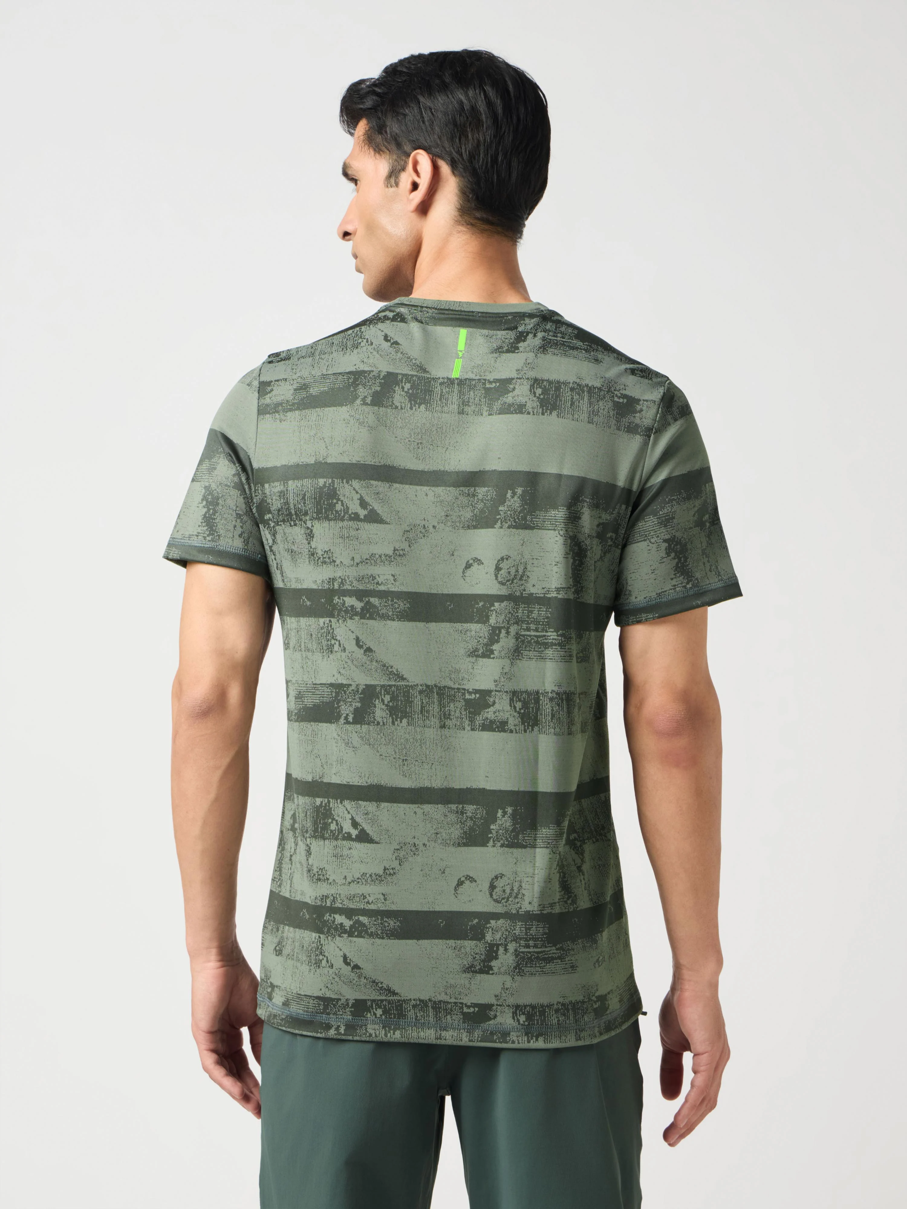 Men Jacquard Slim Fit Crew Neck T-shirt with DOUBLE COOL - Image 2