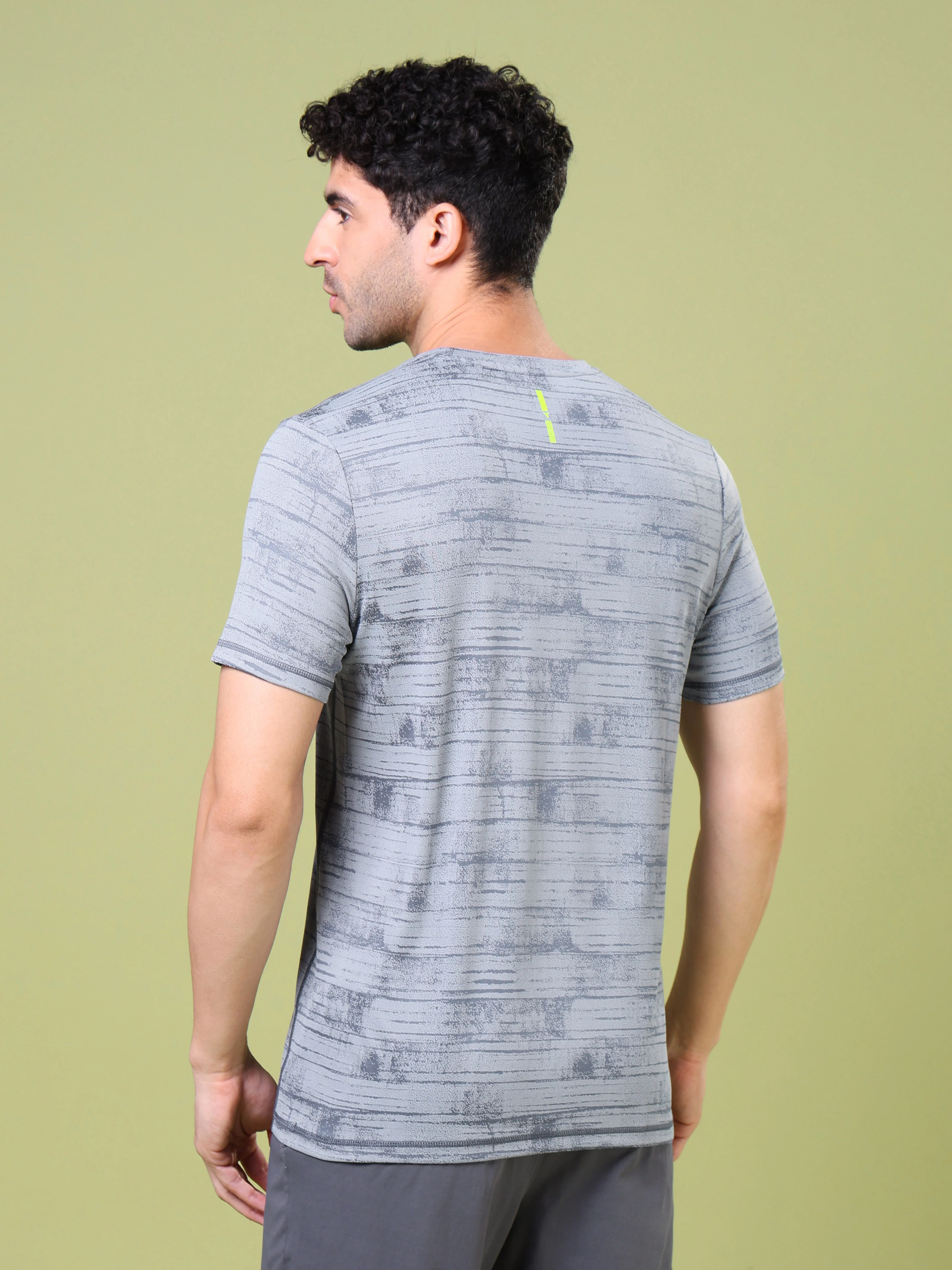 Men Jacquard Slim Fit Crew Neck T-shirt with DOUBLE COOL - Image 2