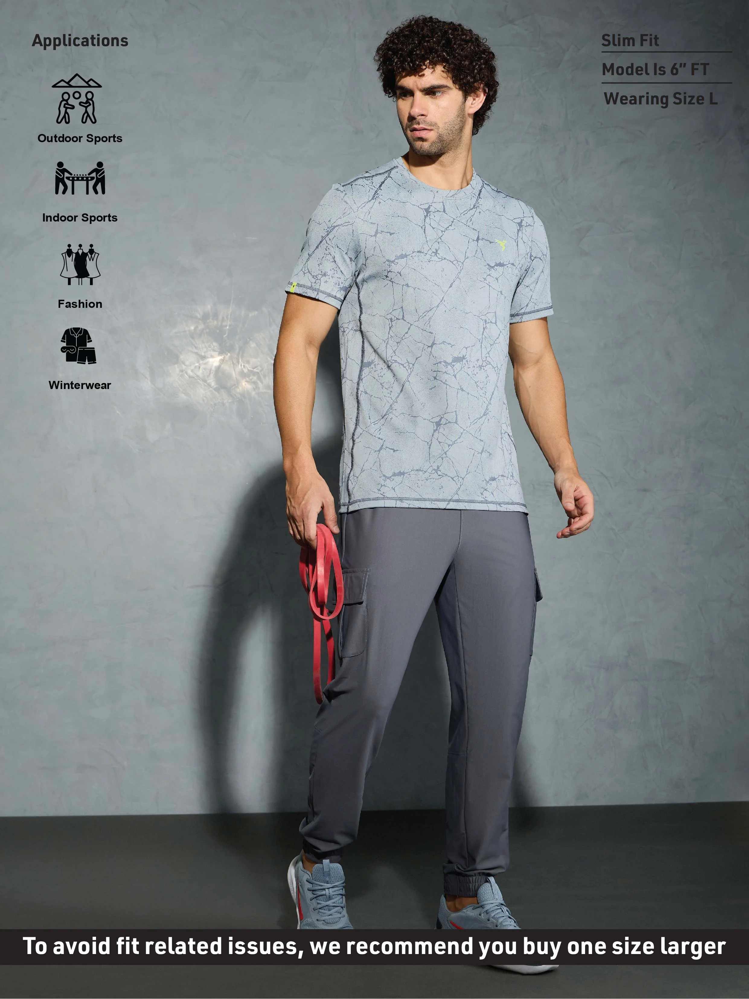 Men Jacquard Slim Fit Crew Neck T-shirt with DOUBLE COOL - Image 4