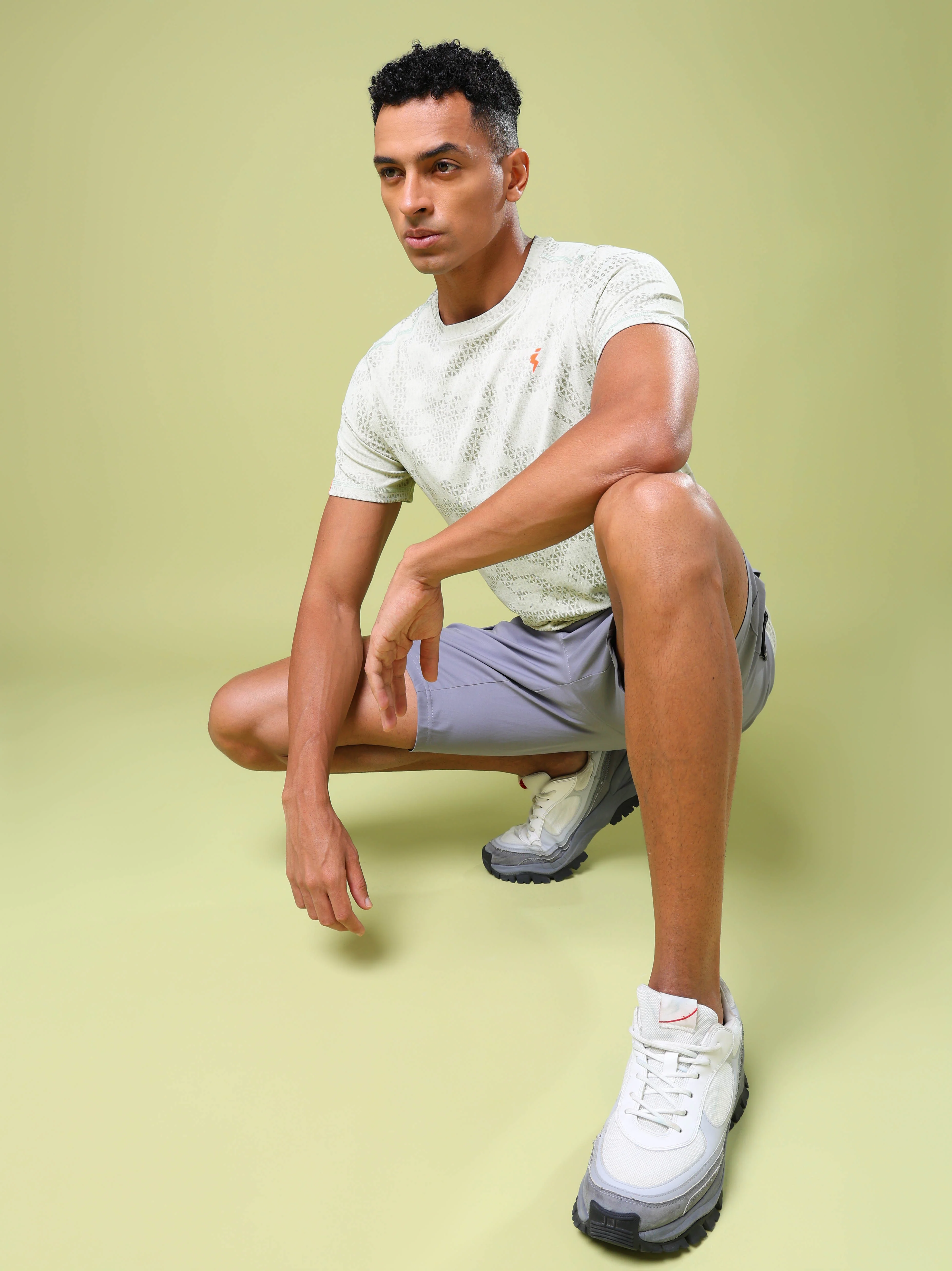 Men Jacquard Slim Fit Crew Neck T-shirt with DOUBLE COOL - Image 4