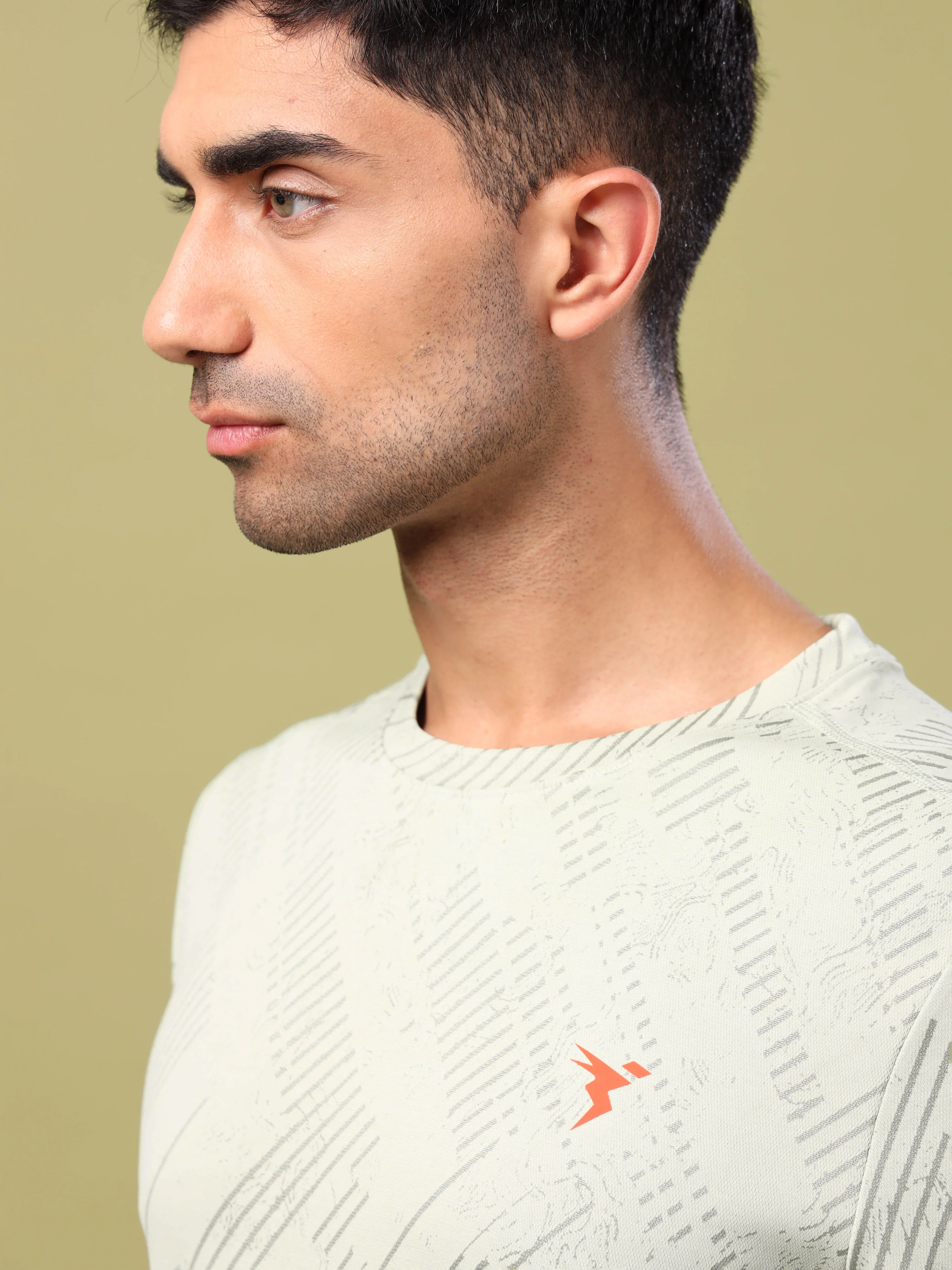 Men Jacquard Slim Fit Crew Neck T-shirt with DOUBLE COOL - Image 6