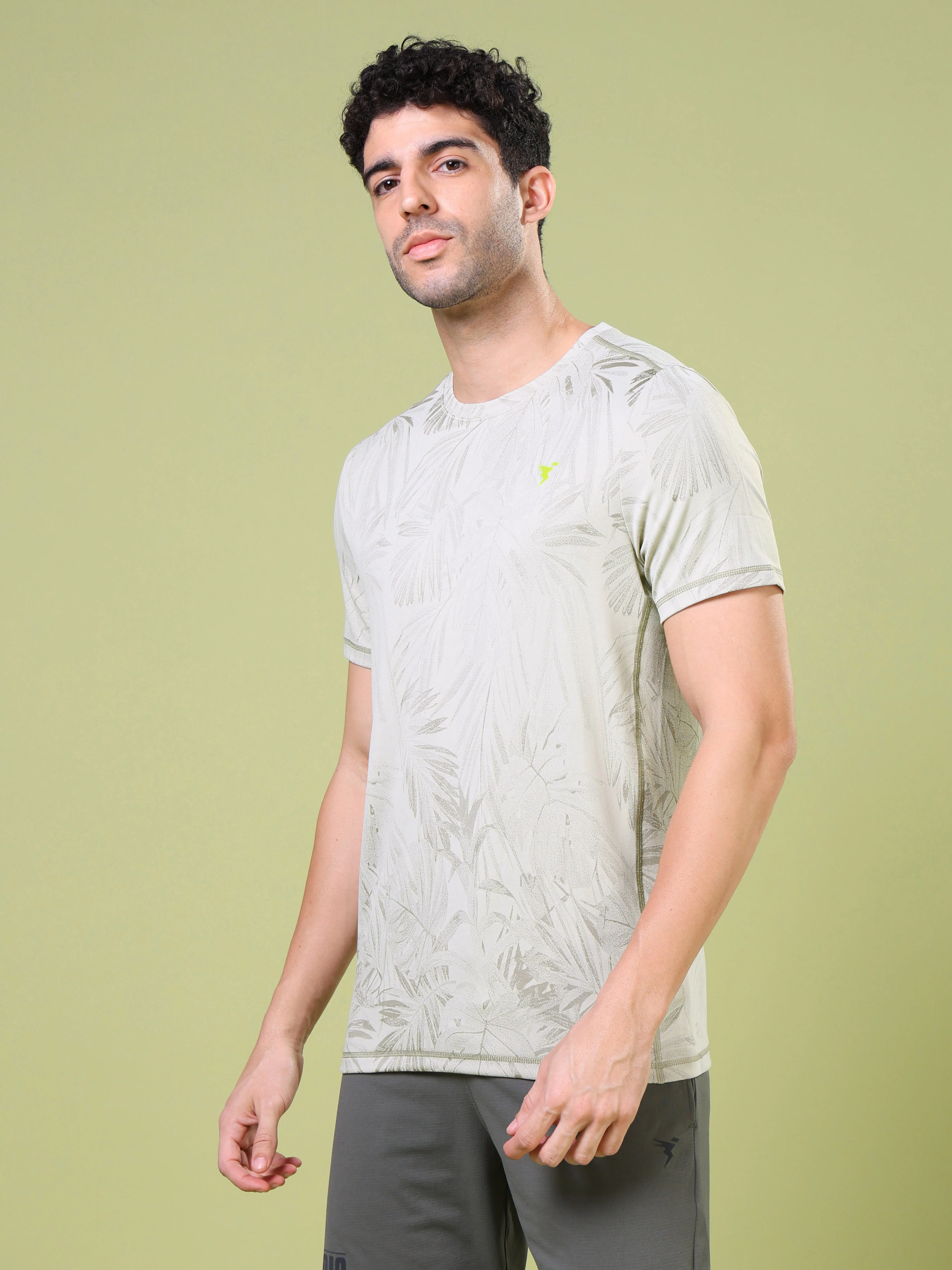 Men Jacquard Slim Fit Crew Neck T-shirt with DOUBLE COOL - Image 4
