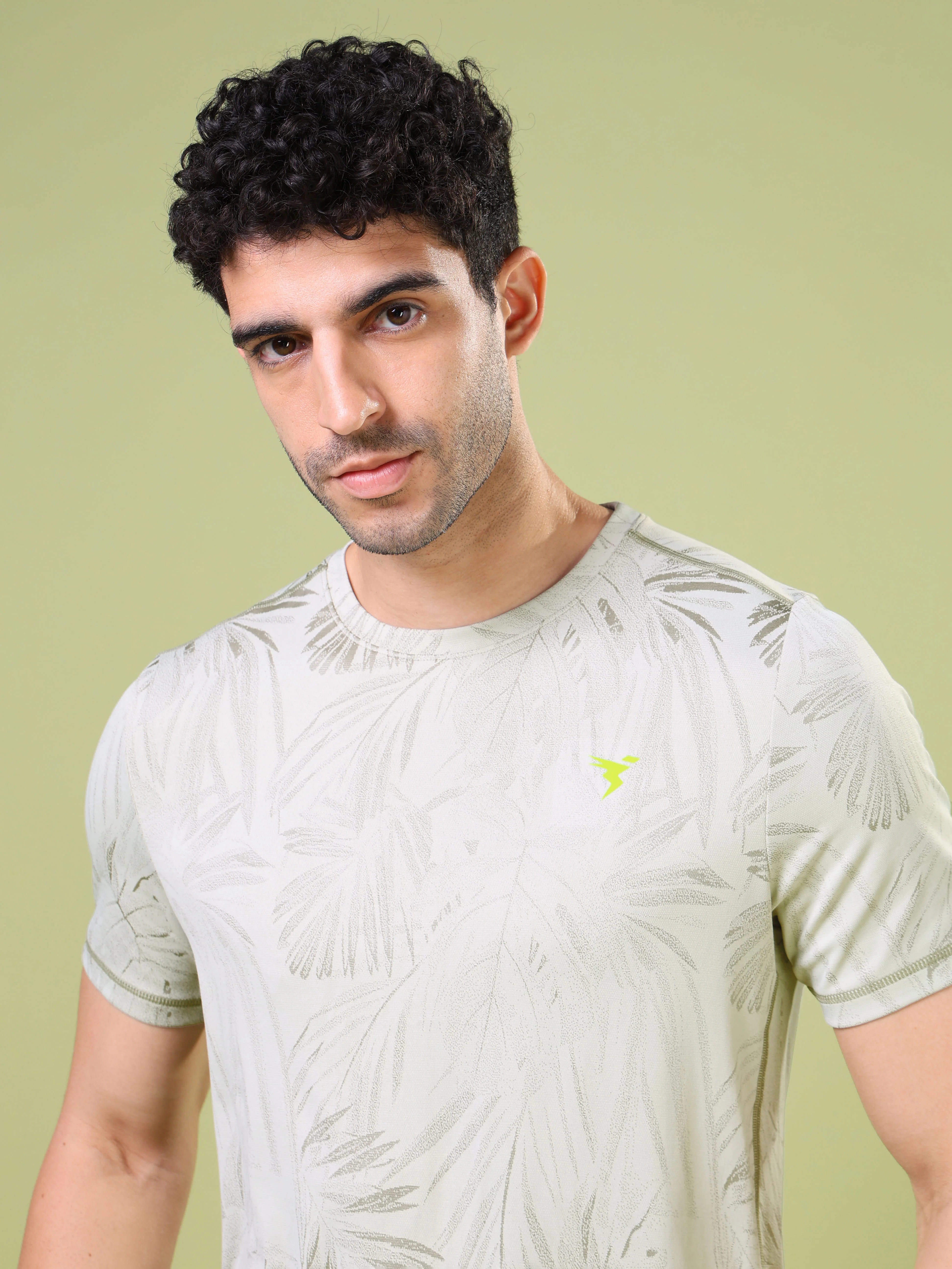 Men Jacquard Slim Fit Crew Neck T-shirt with DOUBLE COOL - Image 6