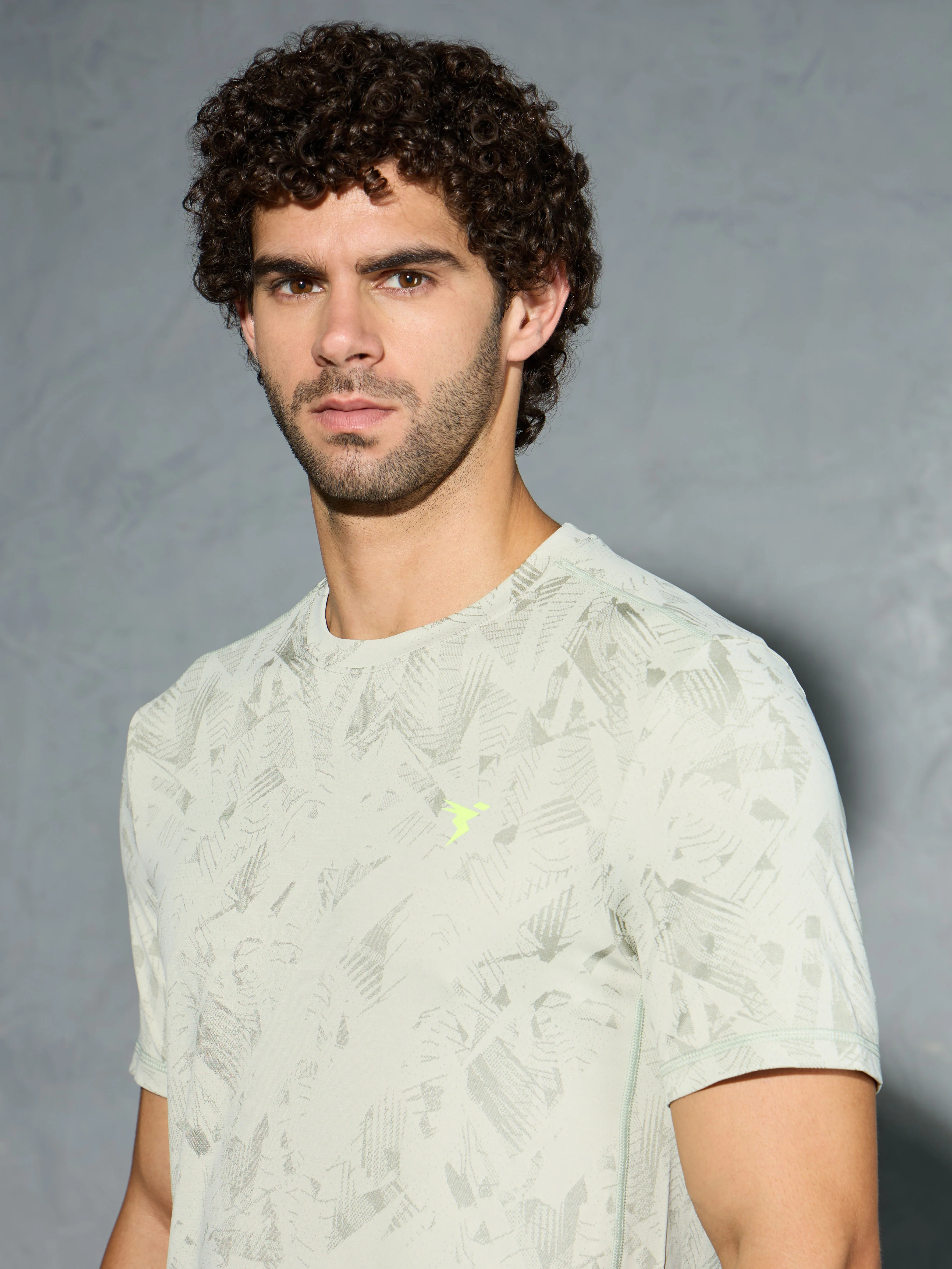 Men Jacquard Slim Fit Crew Neck T-shirt with DOUBLE COOL - Image 6