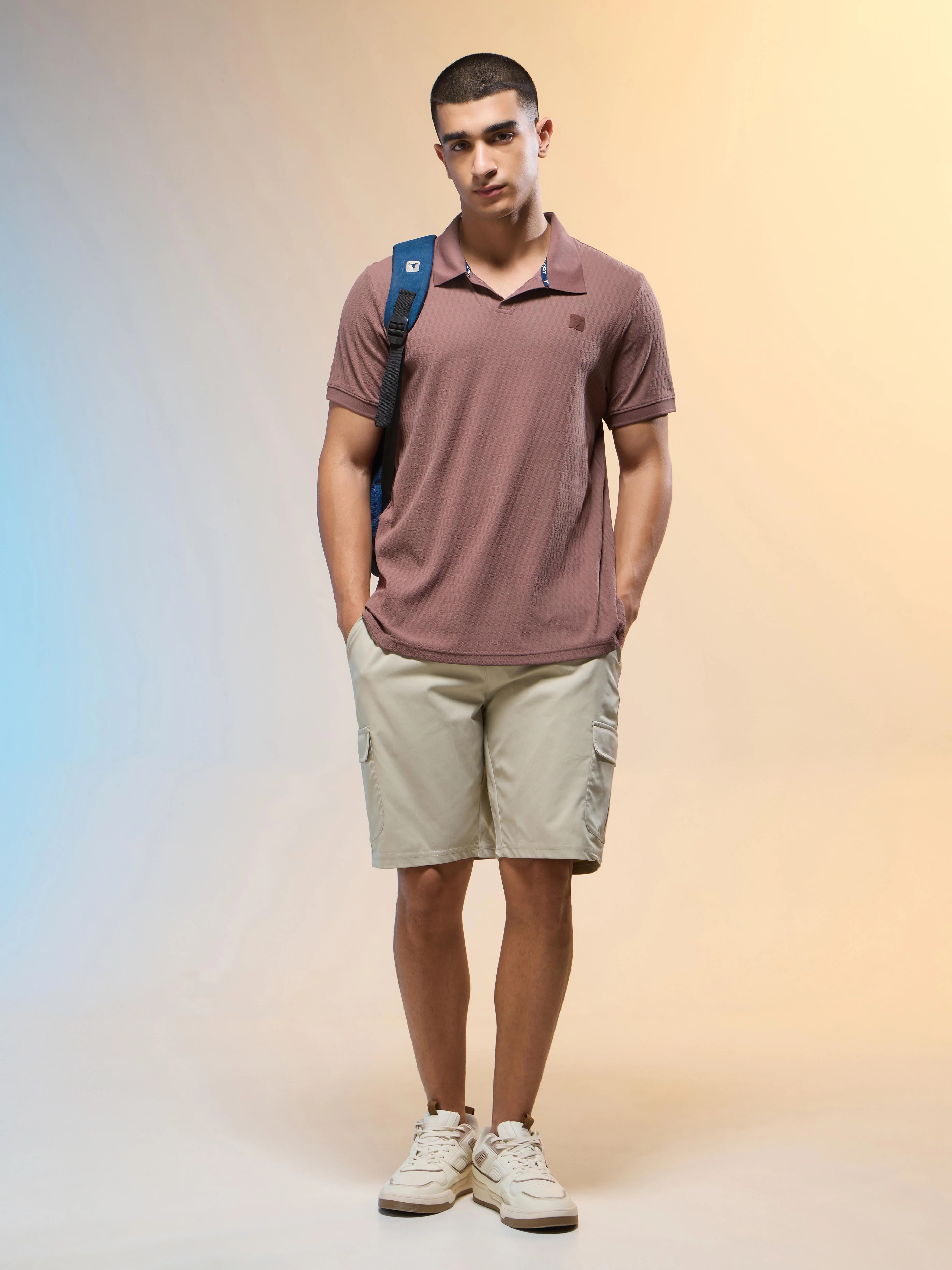 Men Jacquard Slim Fit Polo Sports T-shirt with COTFLEX - Image 5