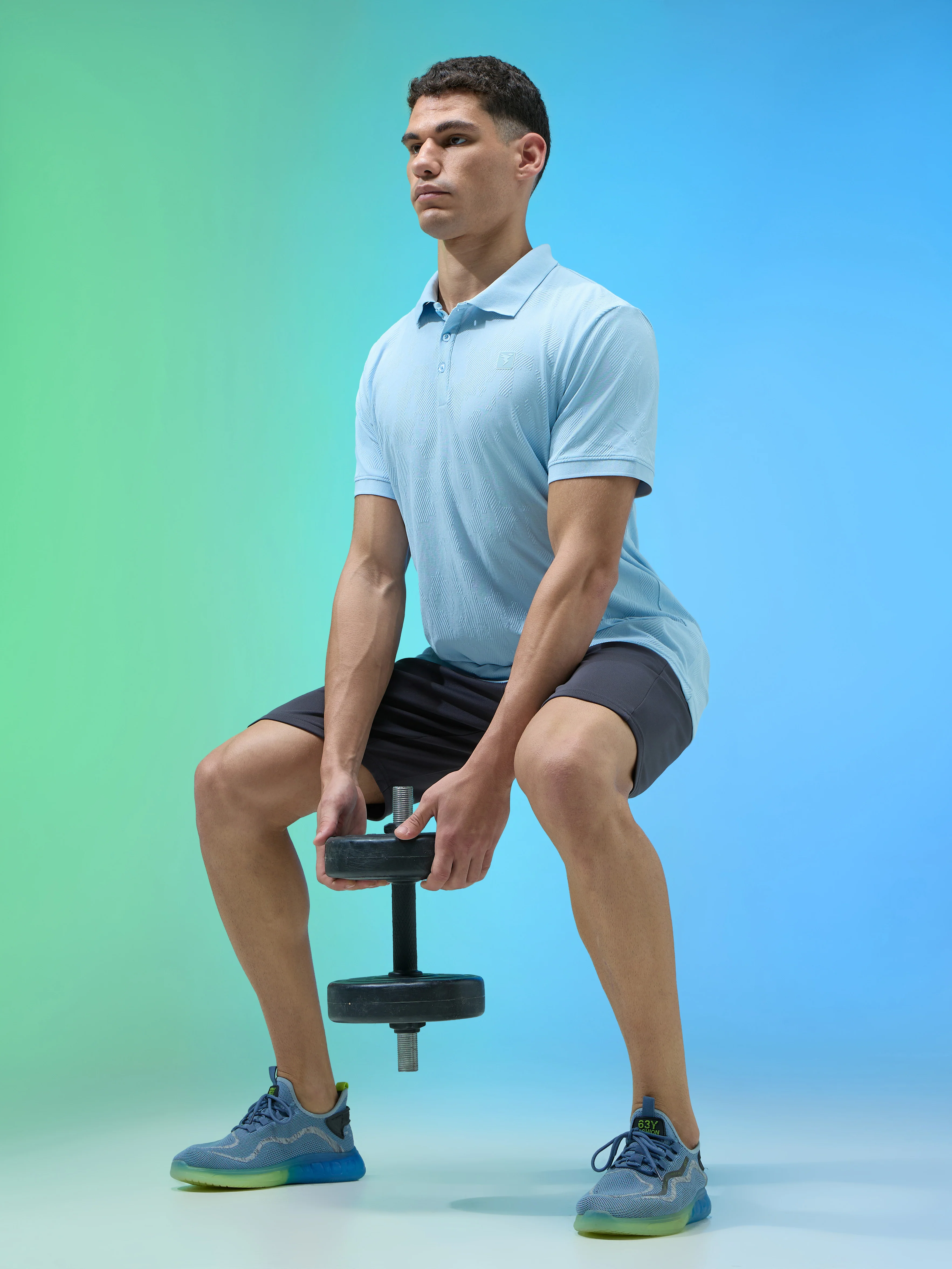 Men Jacquard Slim Fit Polo Sports T-shirt with COTFLEX - Image 5