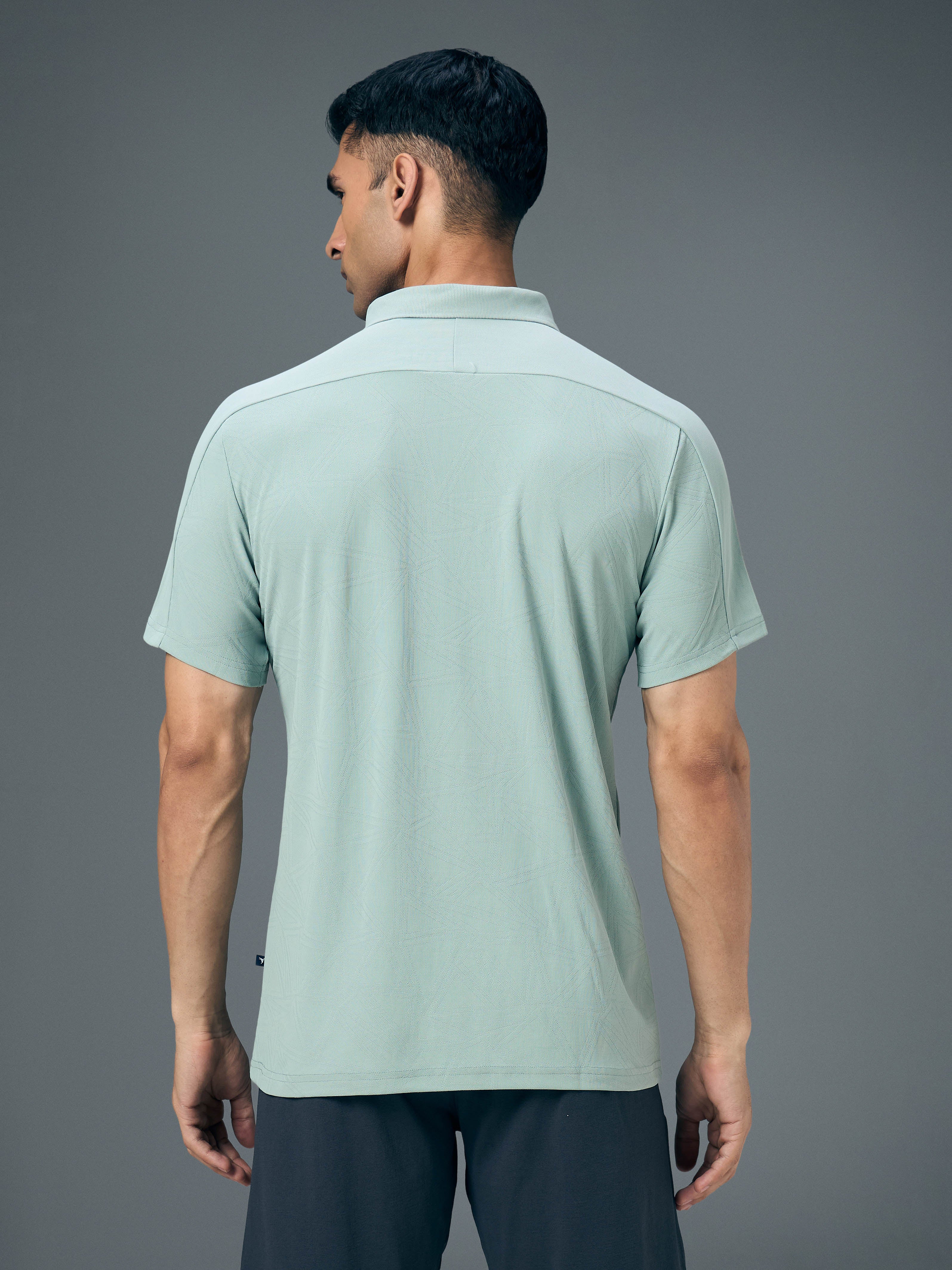 Men Jacquard Slim Fit Polo Sports T-shirt with MATPIQ - Image 3