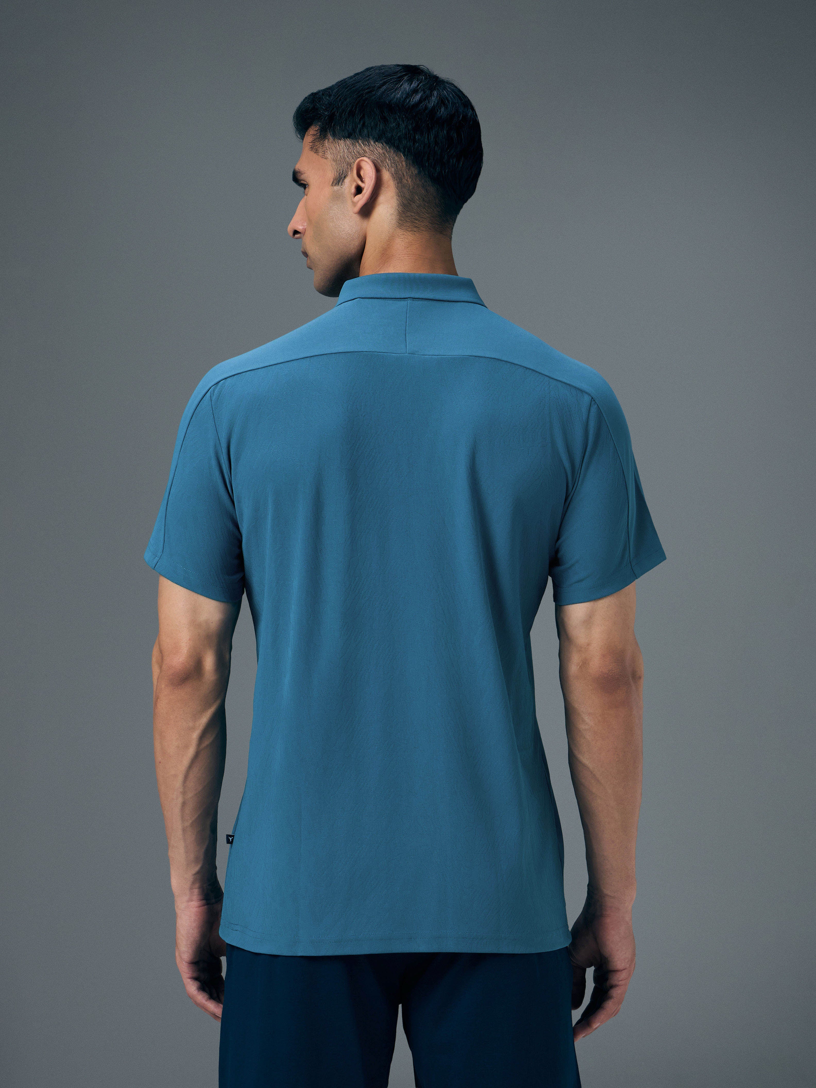 Men Jacquard Slim Fit Polo Sports T-shirt with MATPIQ - Image 2