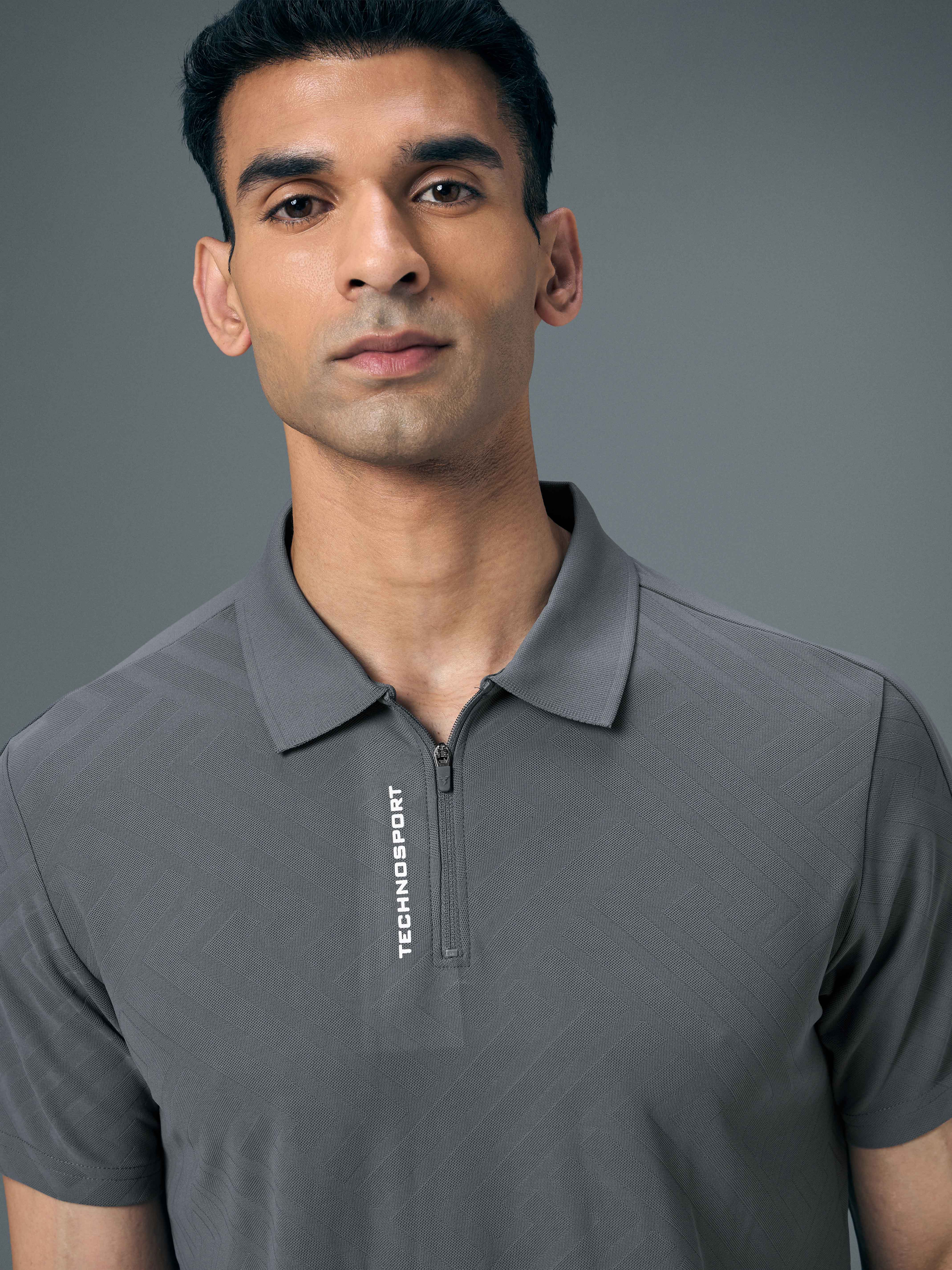 Men Jacquard Slim Fit Polo Sports T-shirt with MATPIQ - Image 6