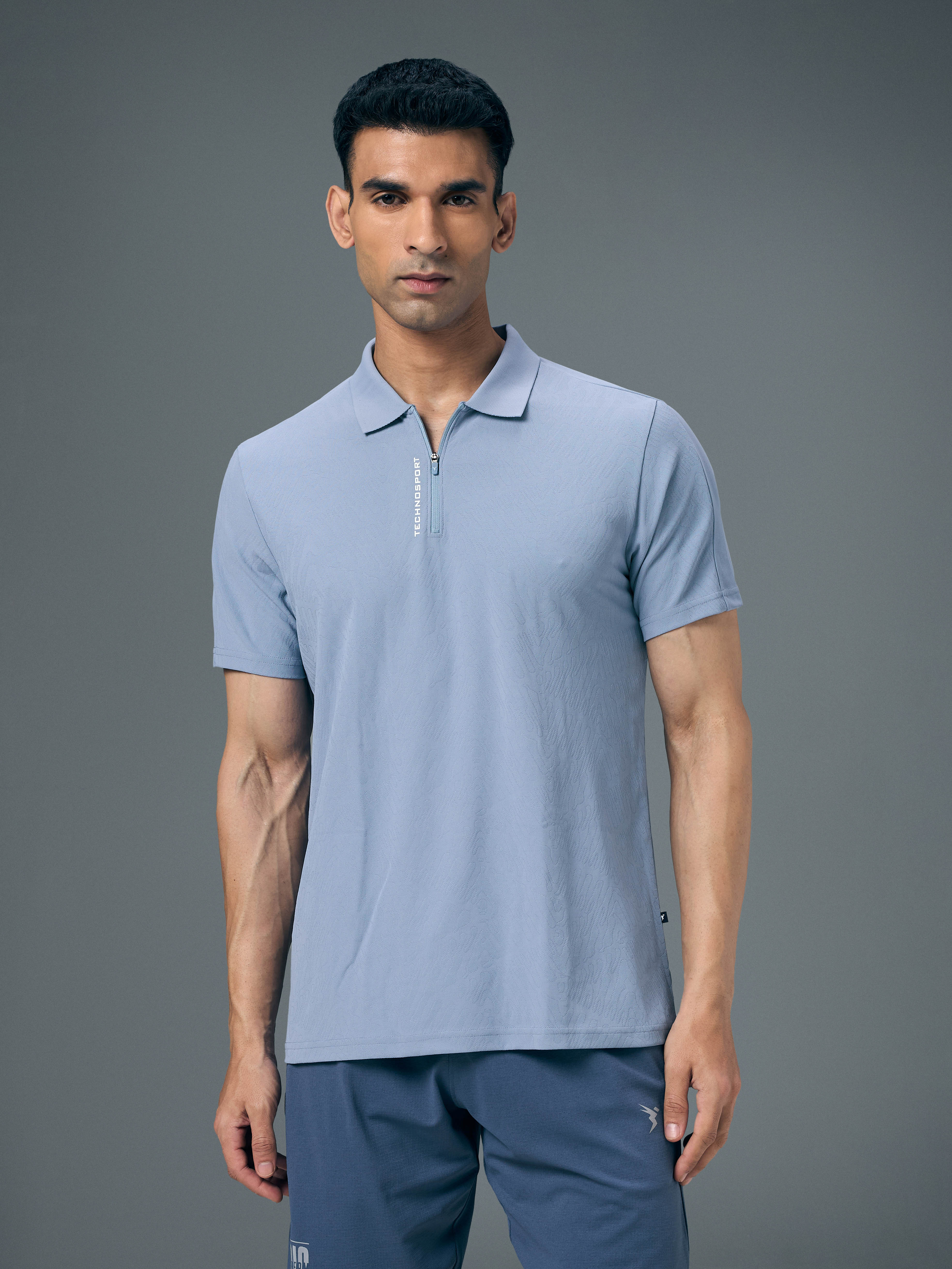 Men Jacquard Slim Fit Polo Sports T-shirt with MATPIQ - Image 2