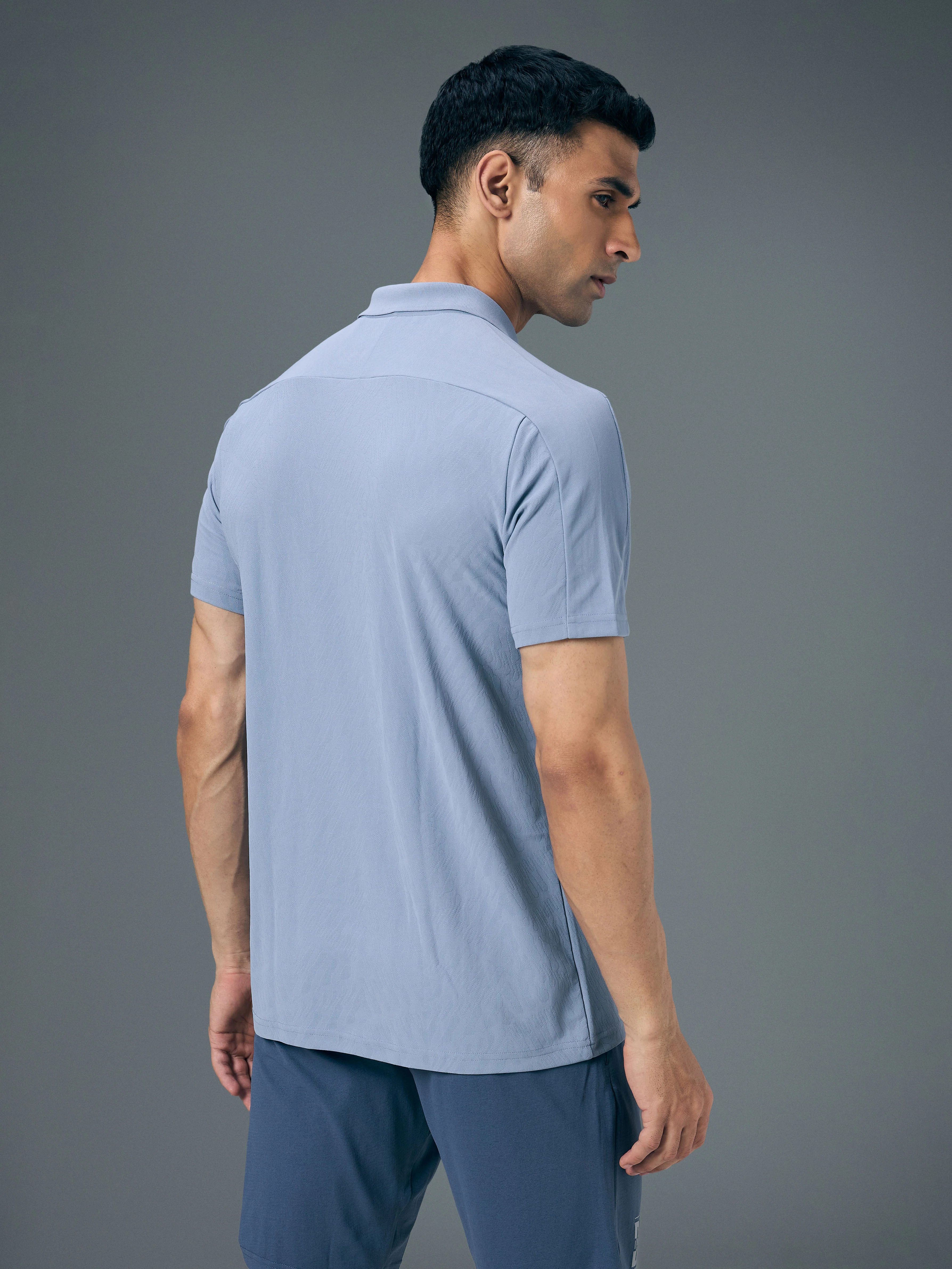 Men Jacquard Slim Fit Polo Sports T-shirt with MATPIQ - Image 3