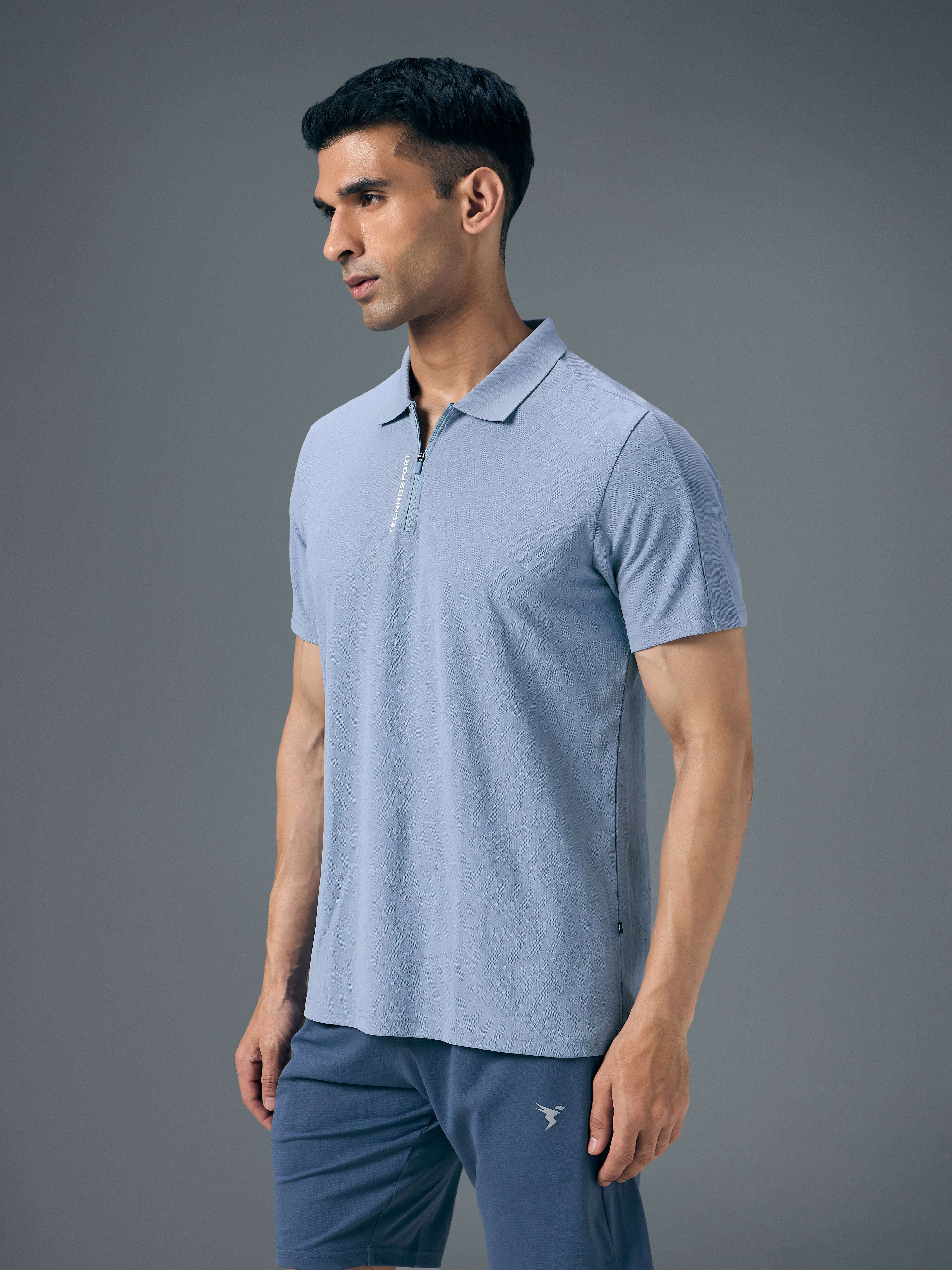 Men Jacquard Slim Fit Polo Sports T-shirt with MATPIQ - Image 4
