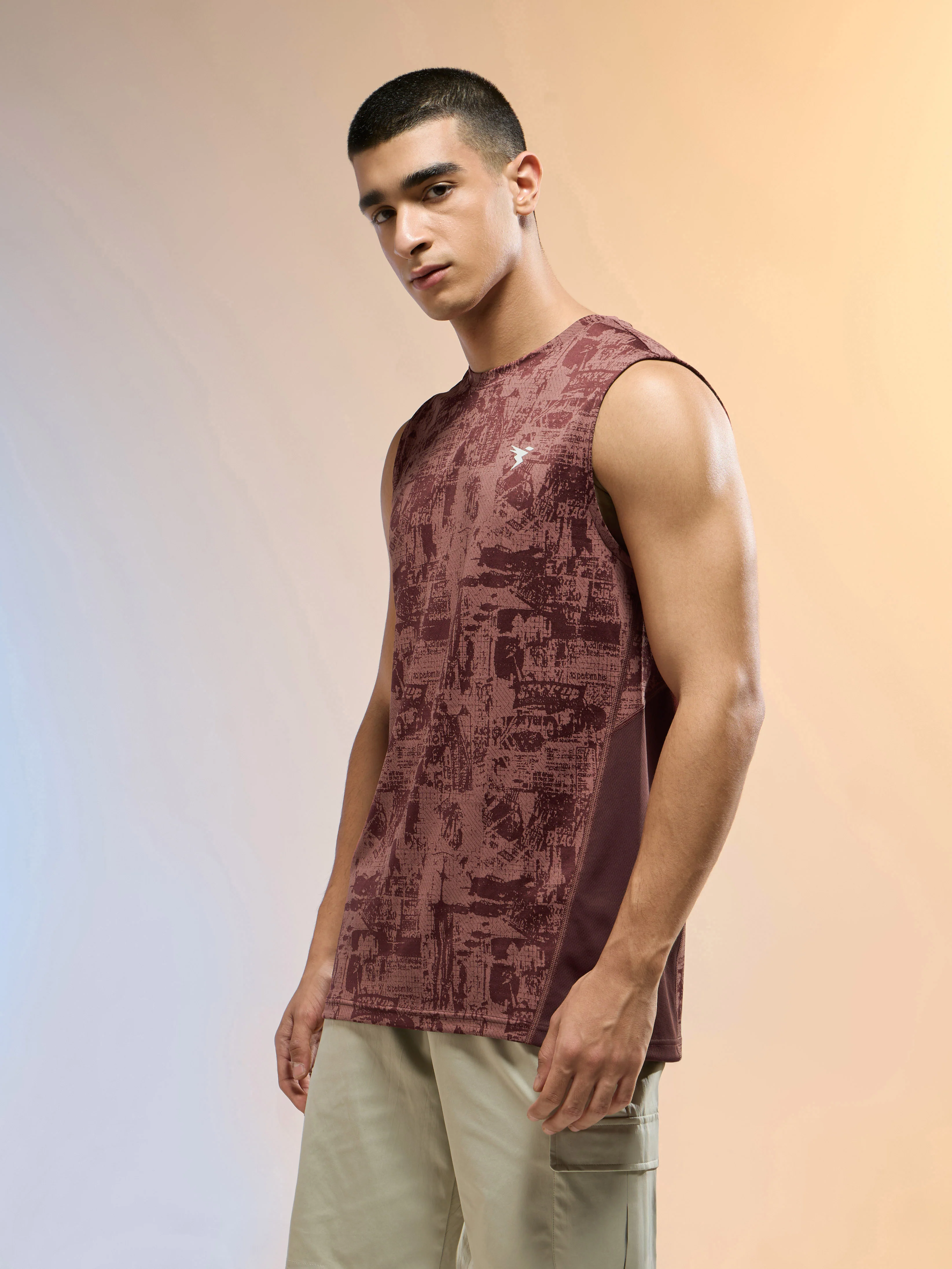Men Jacquard Slim Fit Round Neck Sports Innerwear Vest with DOUBLE COOL - Image 4