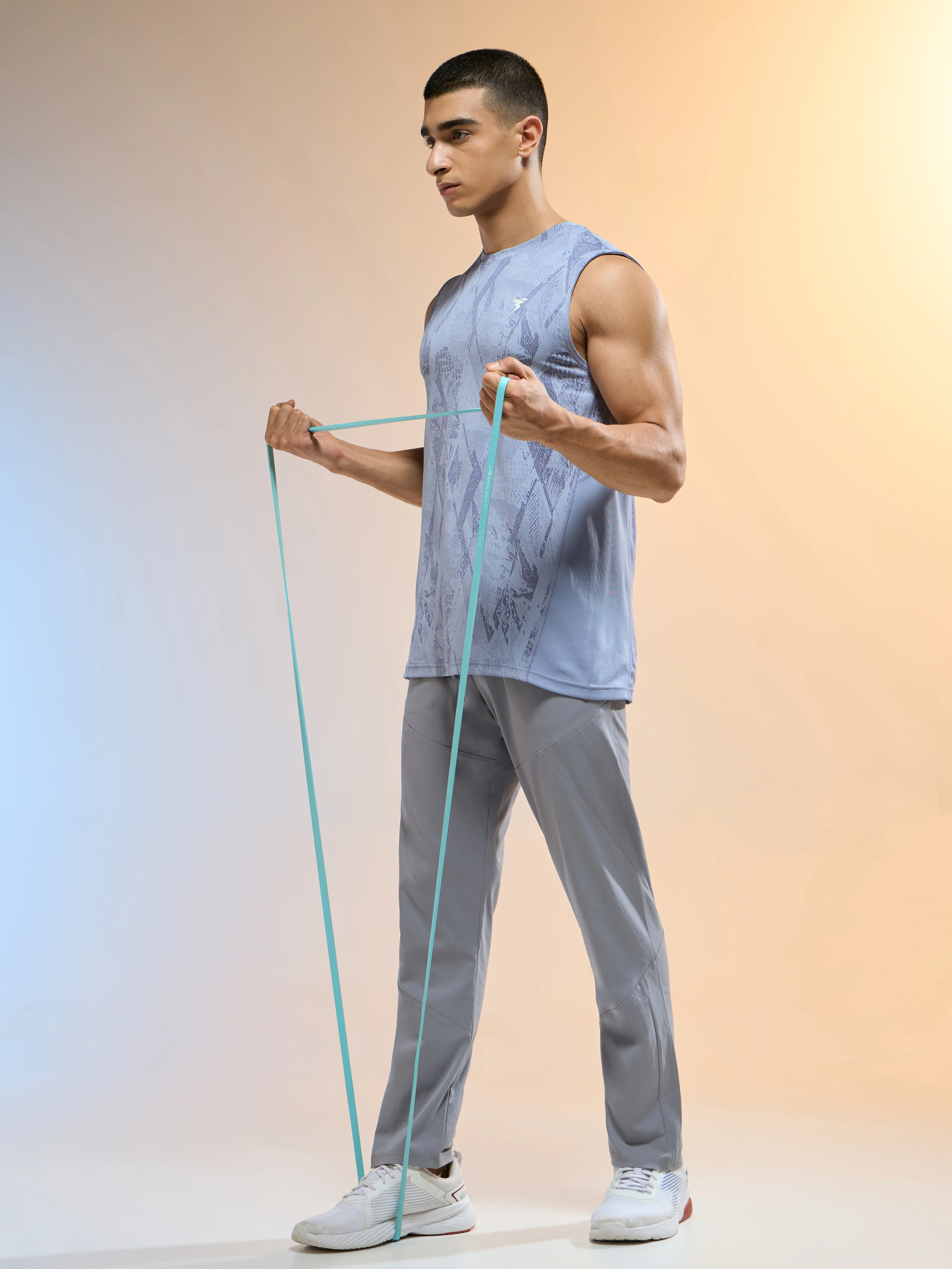 Men Jacquard Slim Fit Round Neck Sports Innerwear Vest with DOUBLE COOL - Image 5