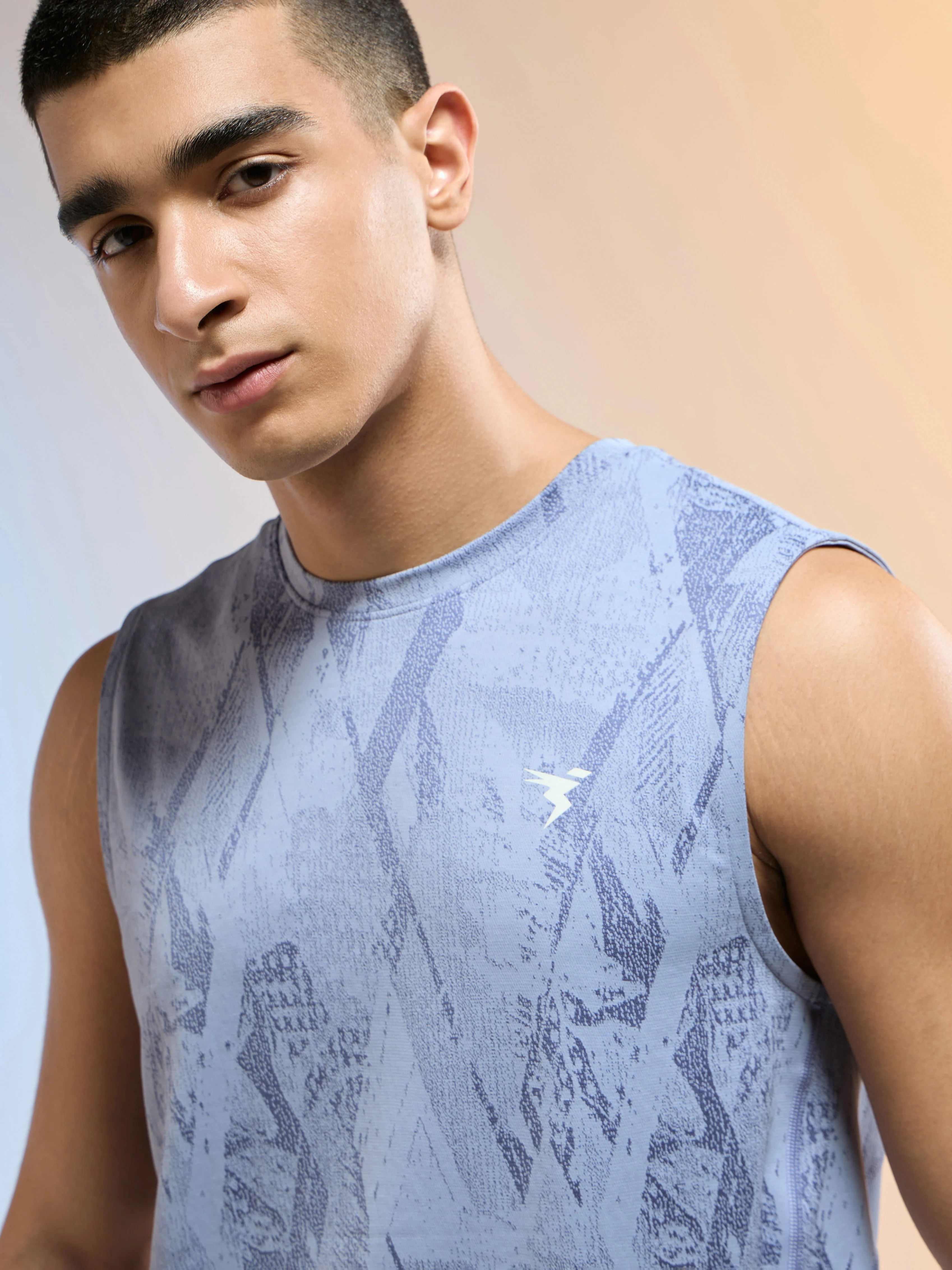 Men Jacquard Slim Fit Round Neck Sports Innerwear Vest with DOUBLE COOL - Image 6