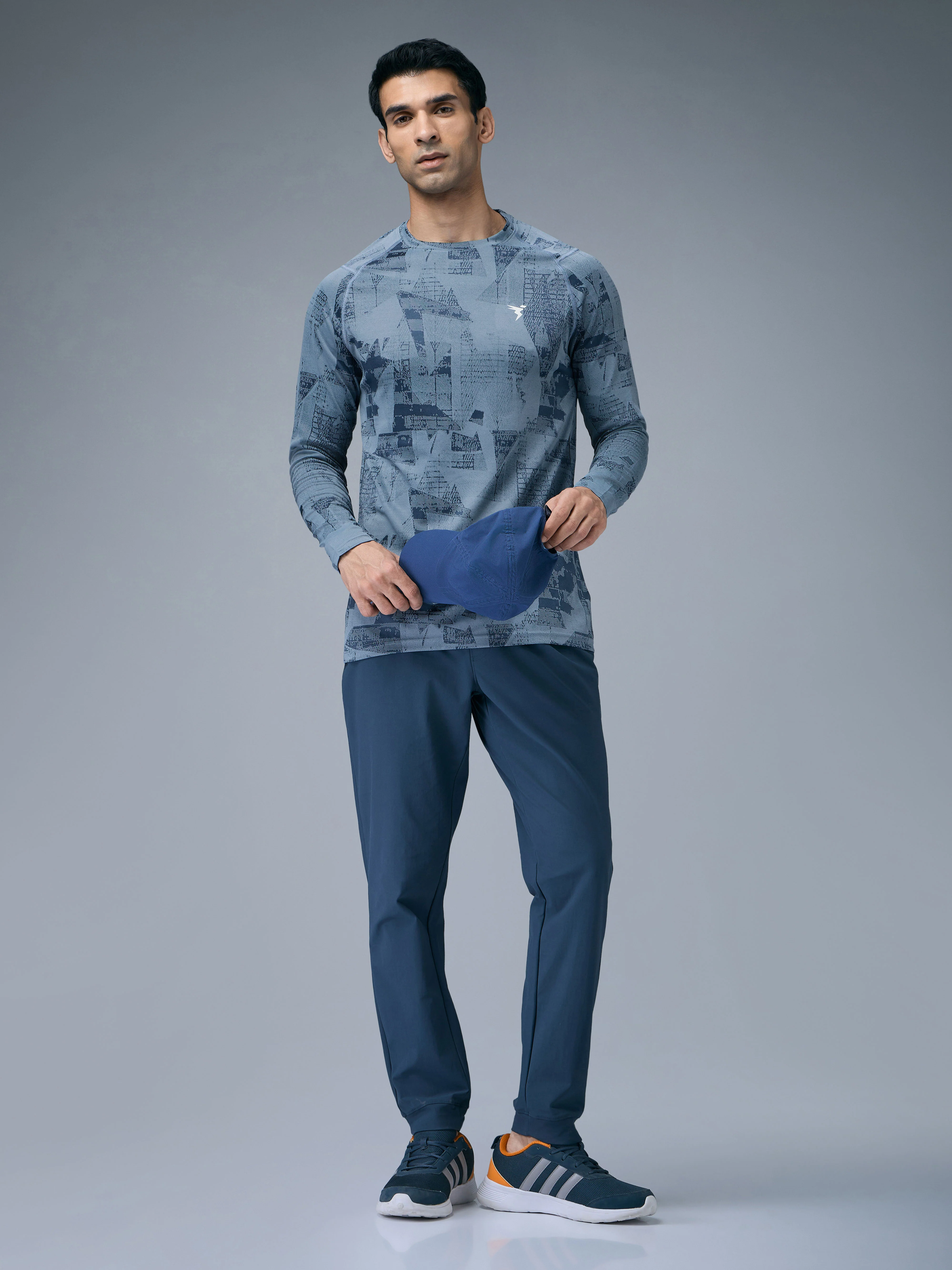 Men Jacquard Slim Fit Round Neck T-shirt with DOUBLE COOL - Image 4