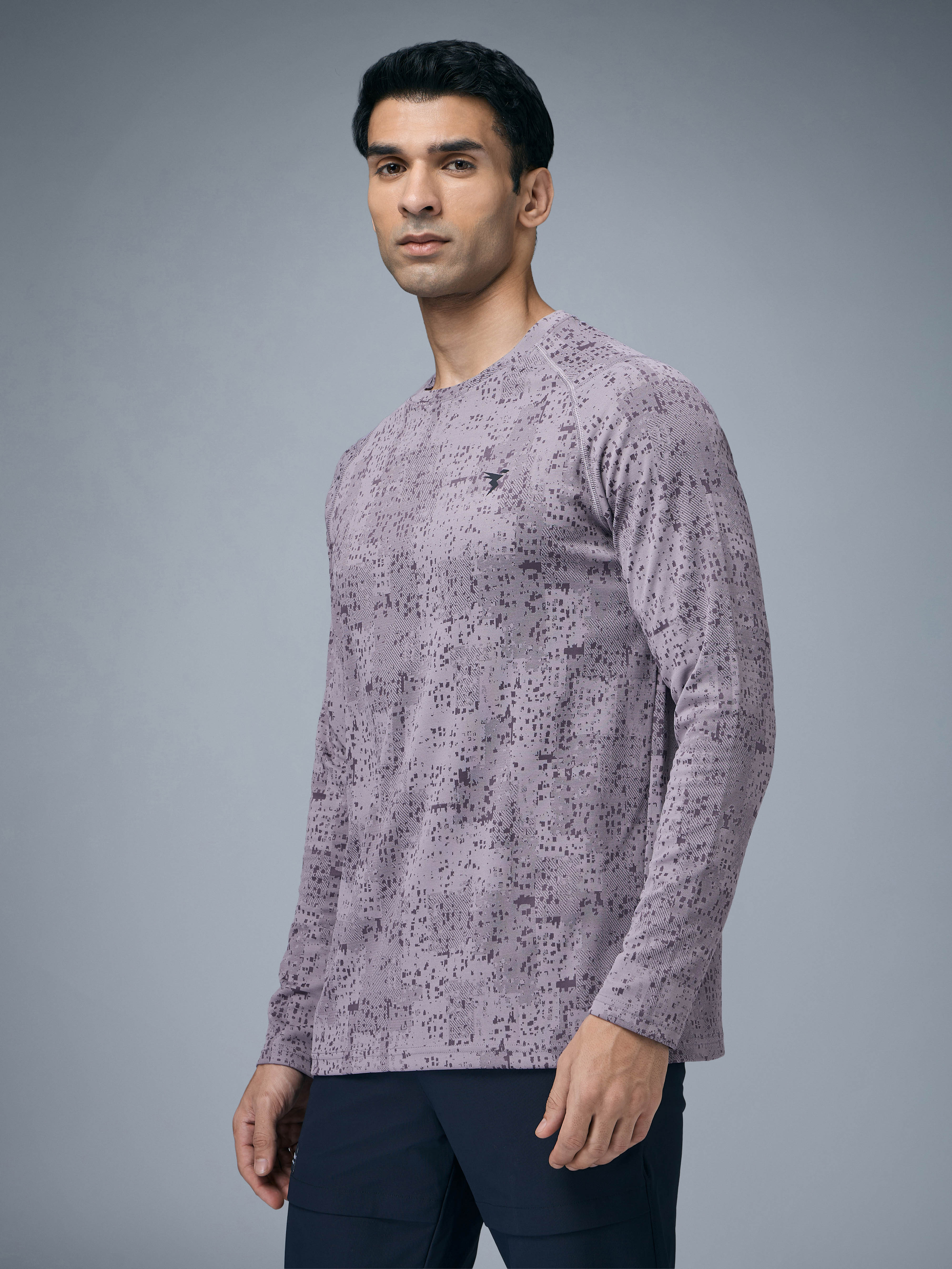 Men Jacquard Slim Fit Round Neck T-shirt with DOUBLE COOL - Image 4