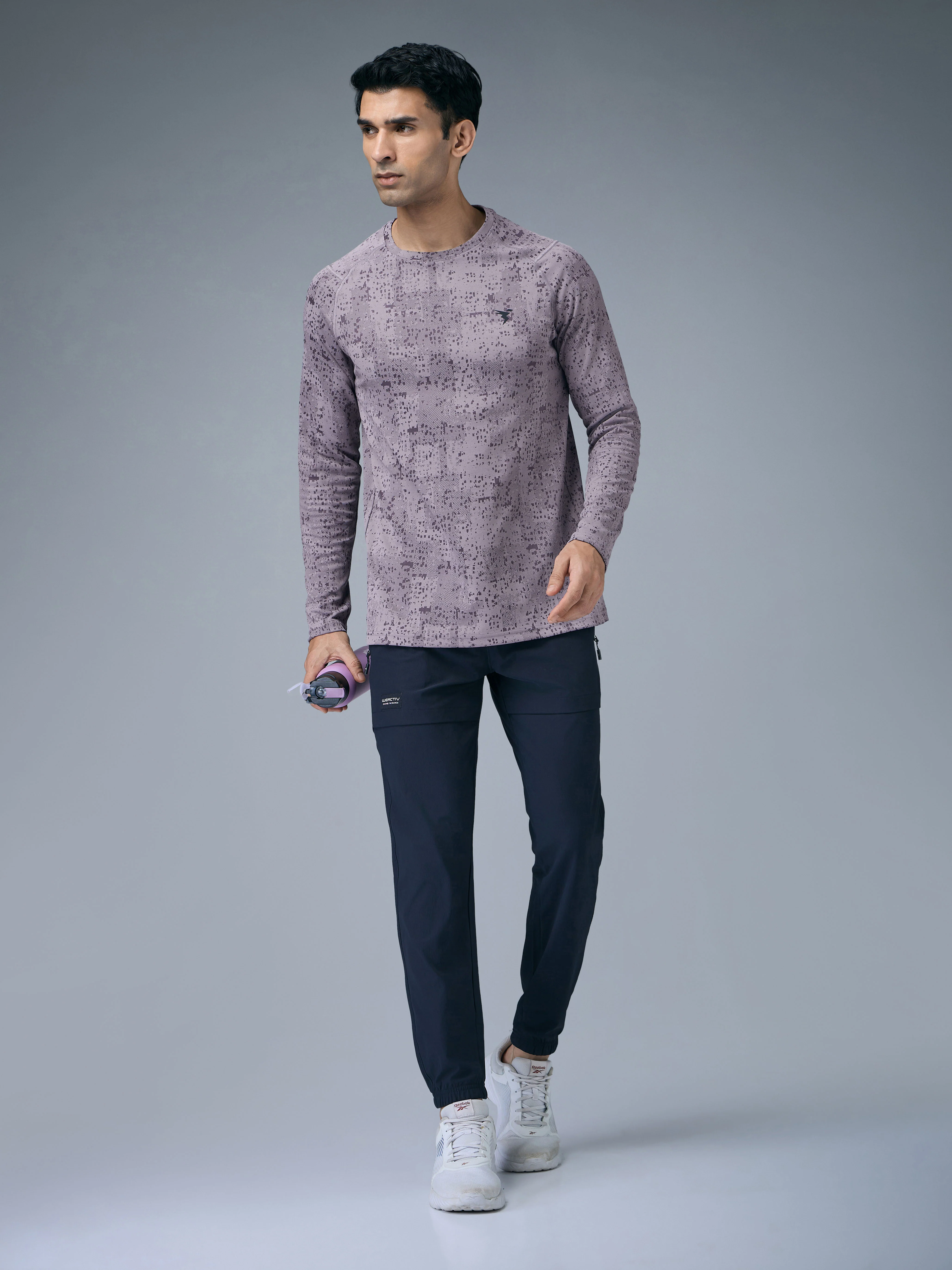 Men Jacquard Slim Fit Round Neck T-shirt with DOUBLE COOL - Image 5