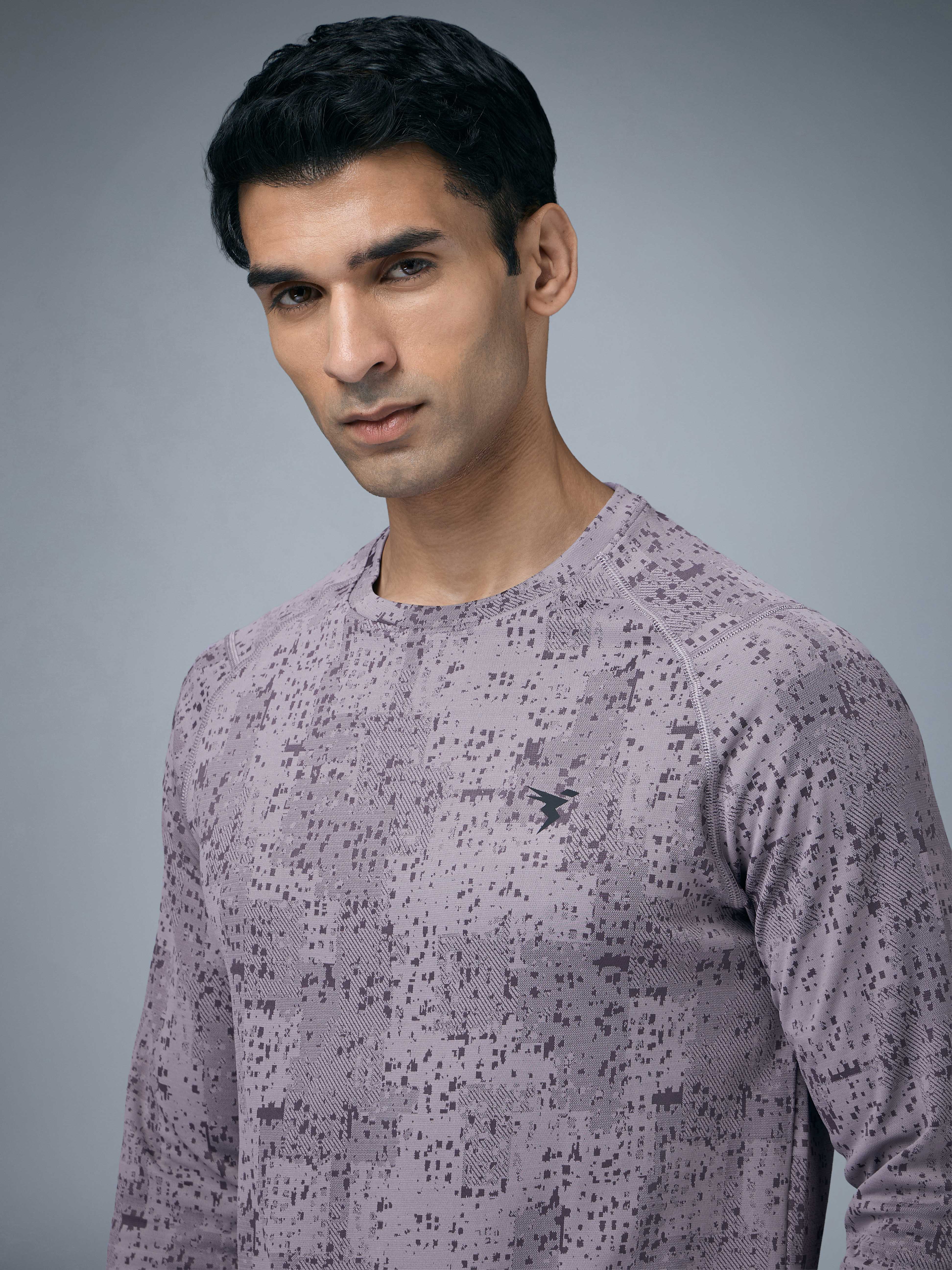 Men Jacquard Slim Fit Round Neck T-shirt with DOUBLE COOL - Image 6