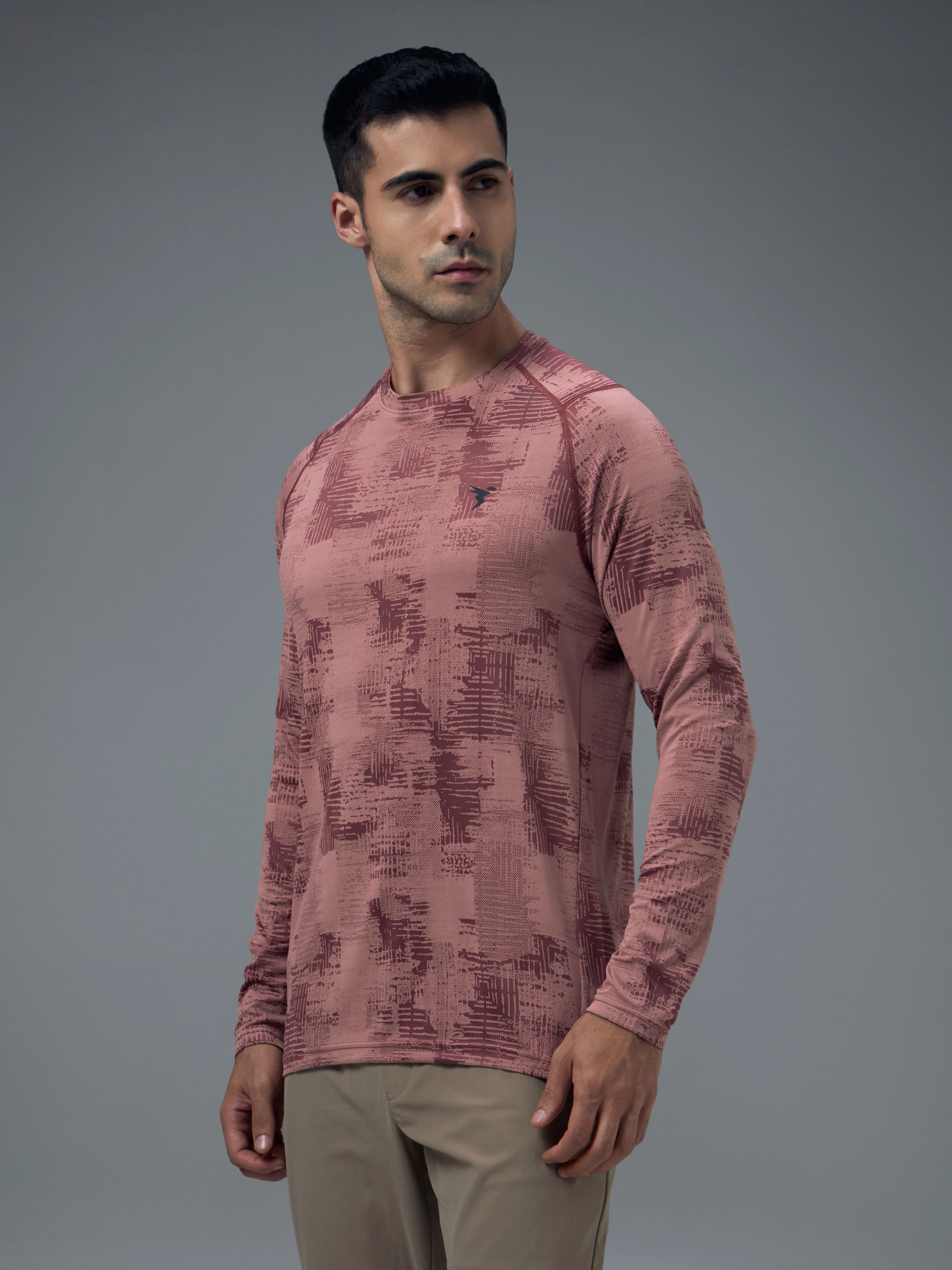 Men Jacquard Slim Fit Round Neck T-shirt with DOUBLE COOL - Image 4